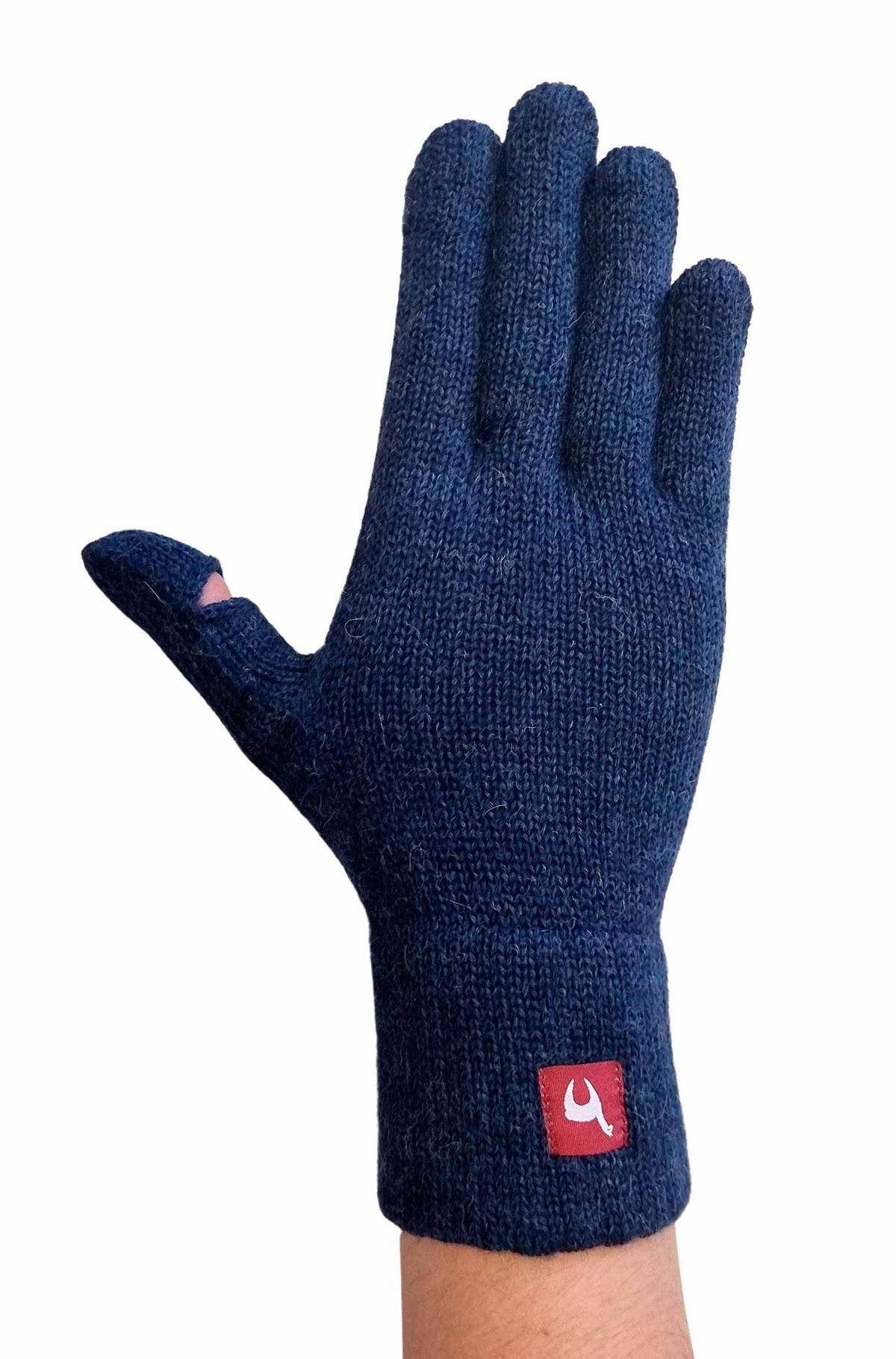 Alpaka Handschuhe TOUCH-blau meliert