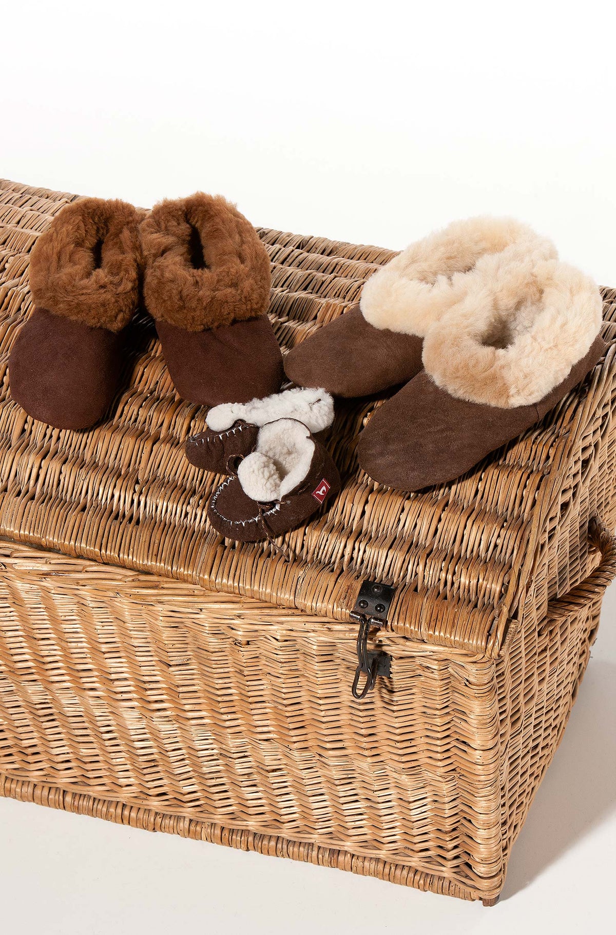 Kinder Pantoffeln FELL-braun