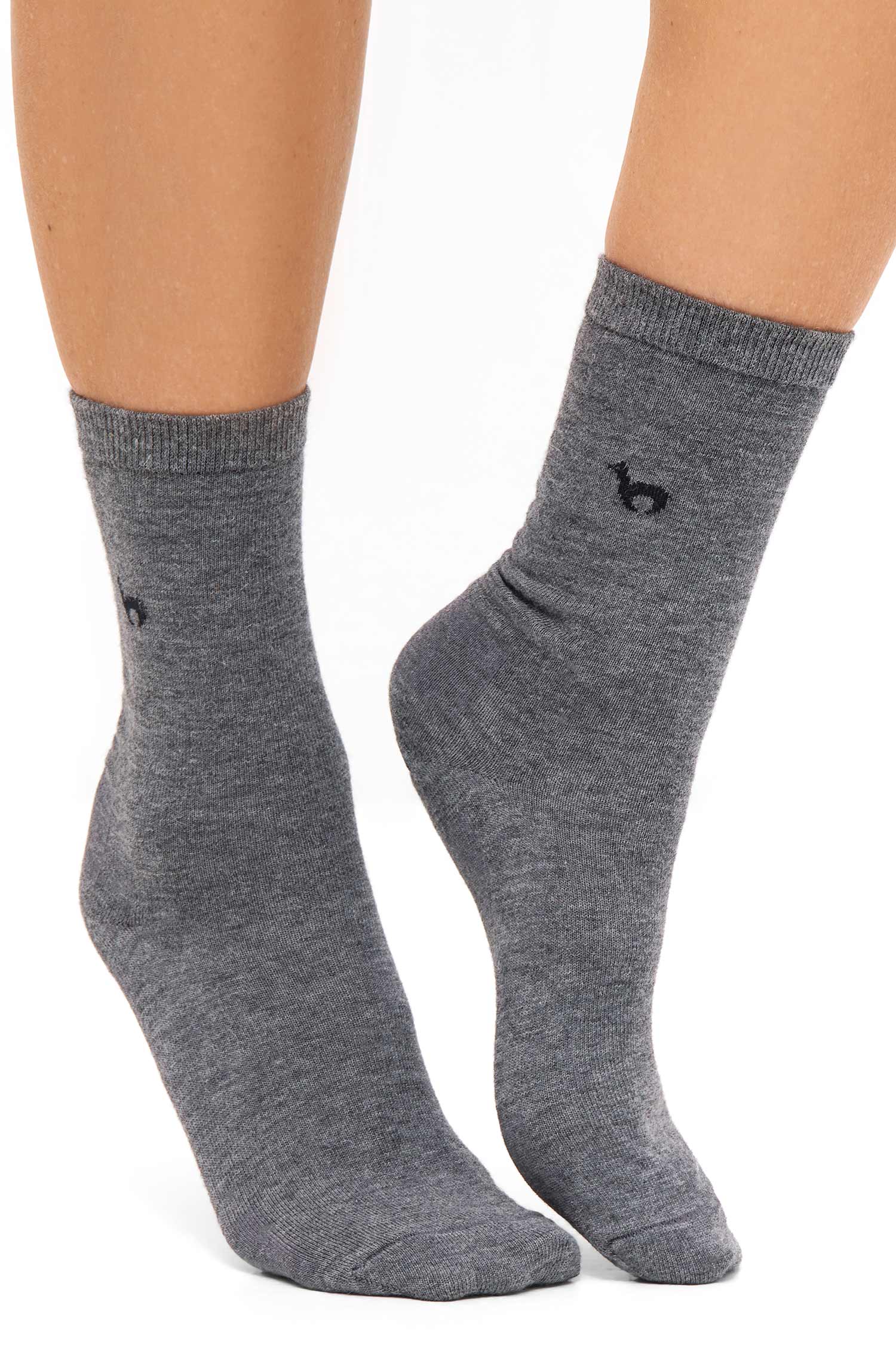 Alpaka Socken BUSINESS PREMIUM aus 70% Alpaka & 20% Pima Baumwolle-grau