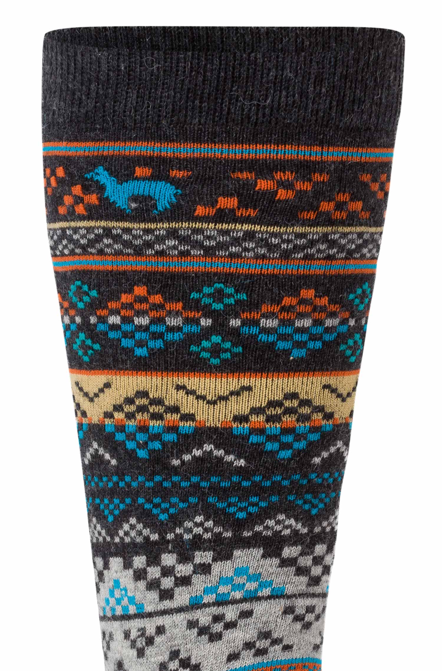 Alpaka Socken INKA 6er Pack aus 70% Baby Alpaka & 25% Pima Baumwolle-blau/apricot