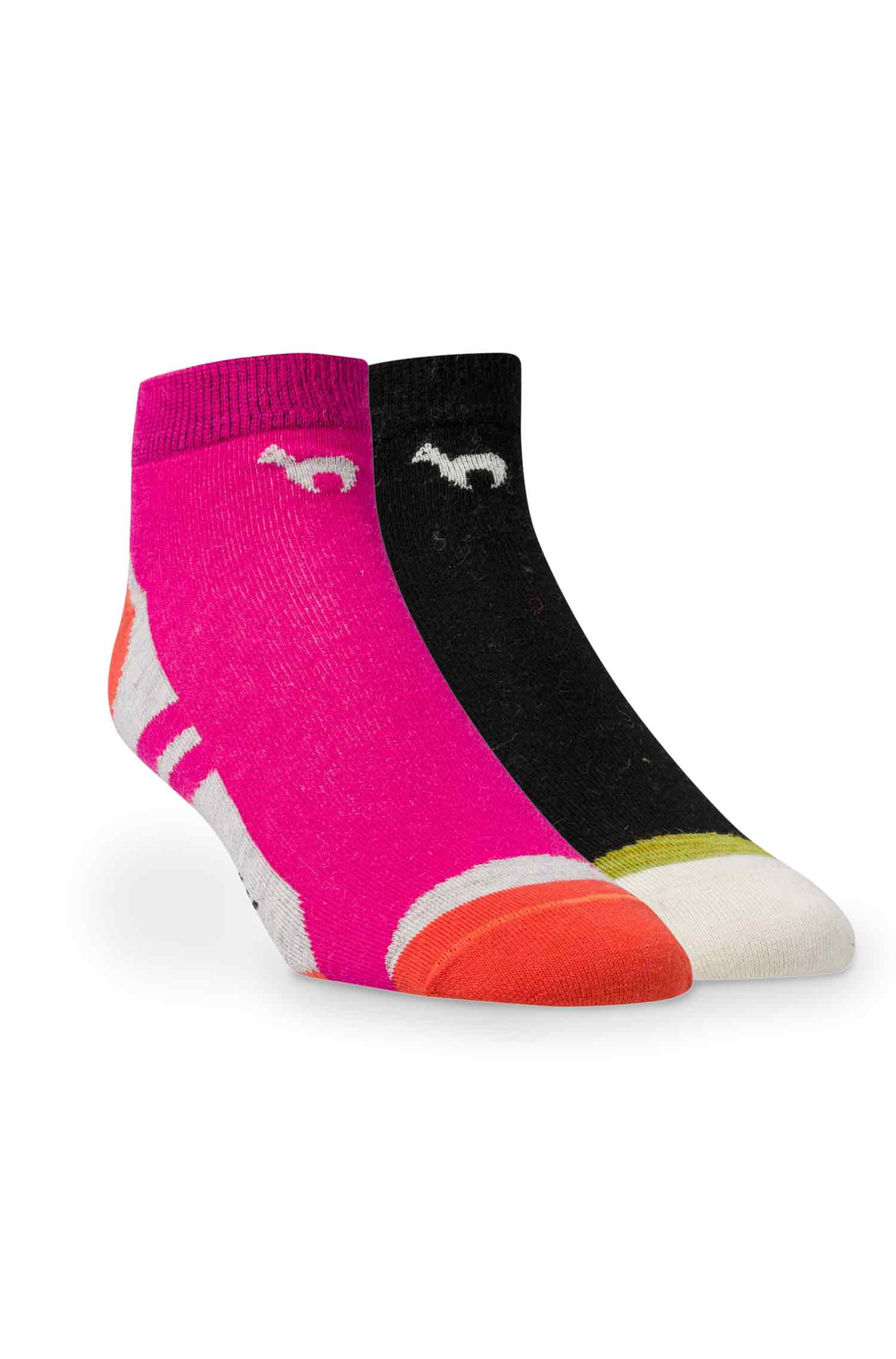 Premium SPORT SNEAKER SOCKE in Naturfaser Qualität-fuchsia/orange