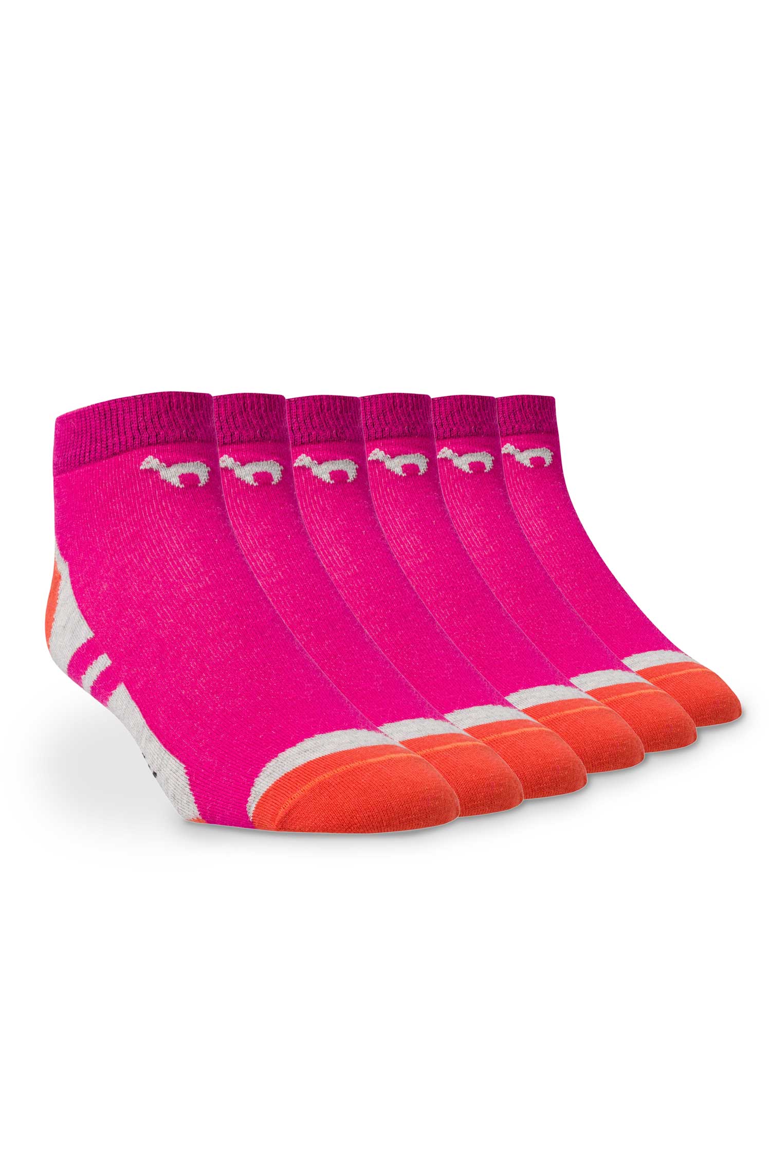 6er-Pack Premium SPORT SNEAKER SOCKE  in Naturfaser Qualität-fuchsia/orange