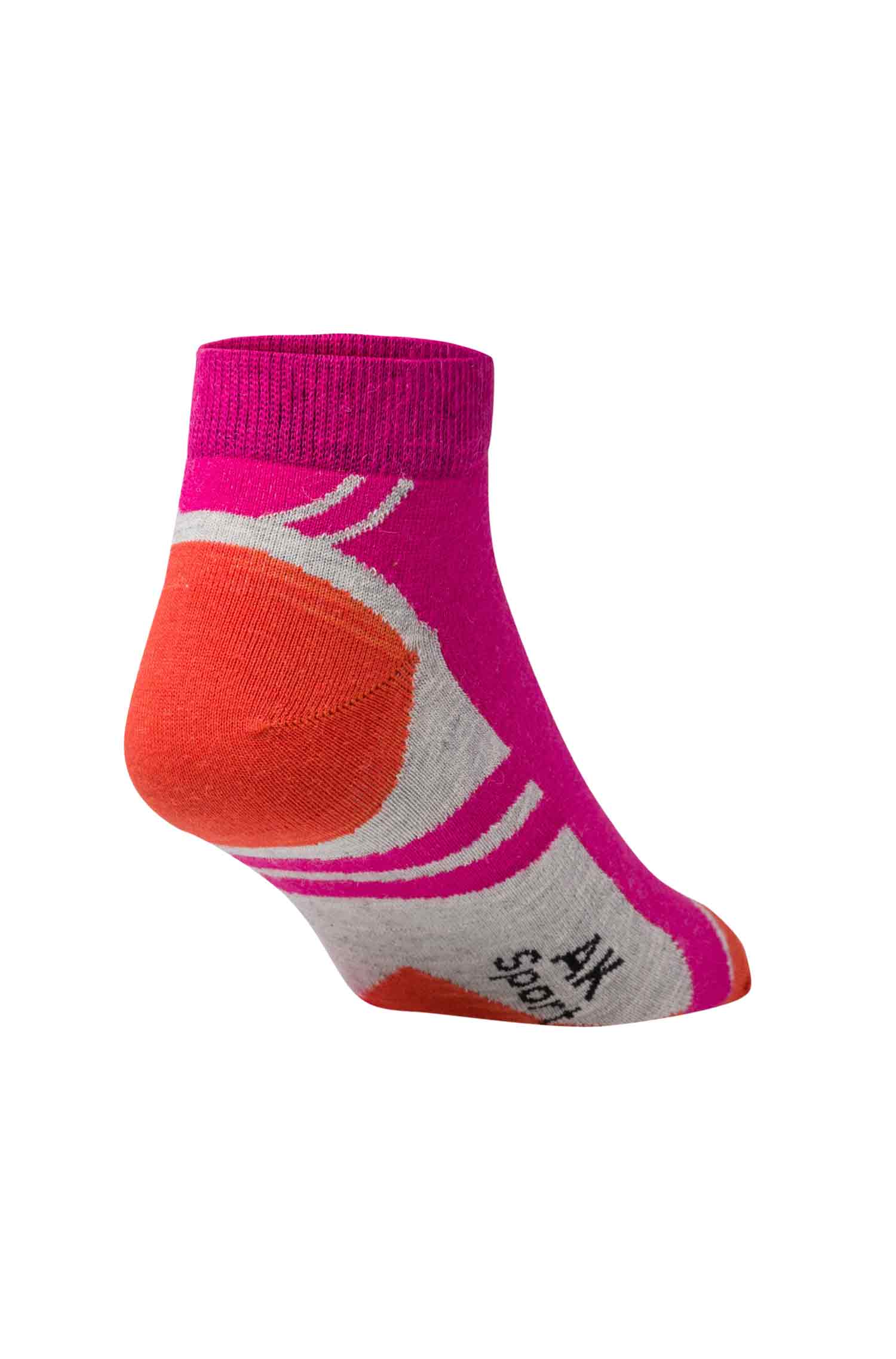 6er-Pack Premium SPORT SNEAKER SOCKE  in Naturfaser Qualität-fuchsia/orange