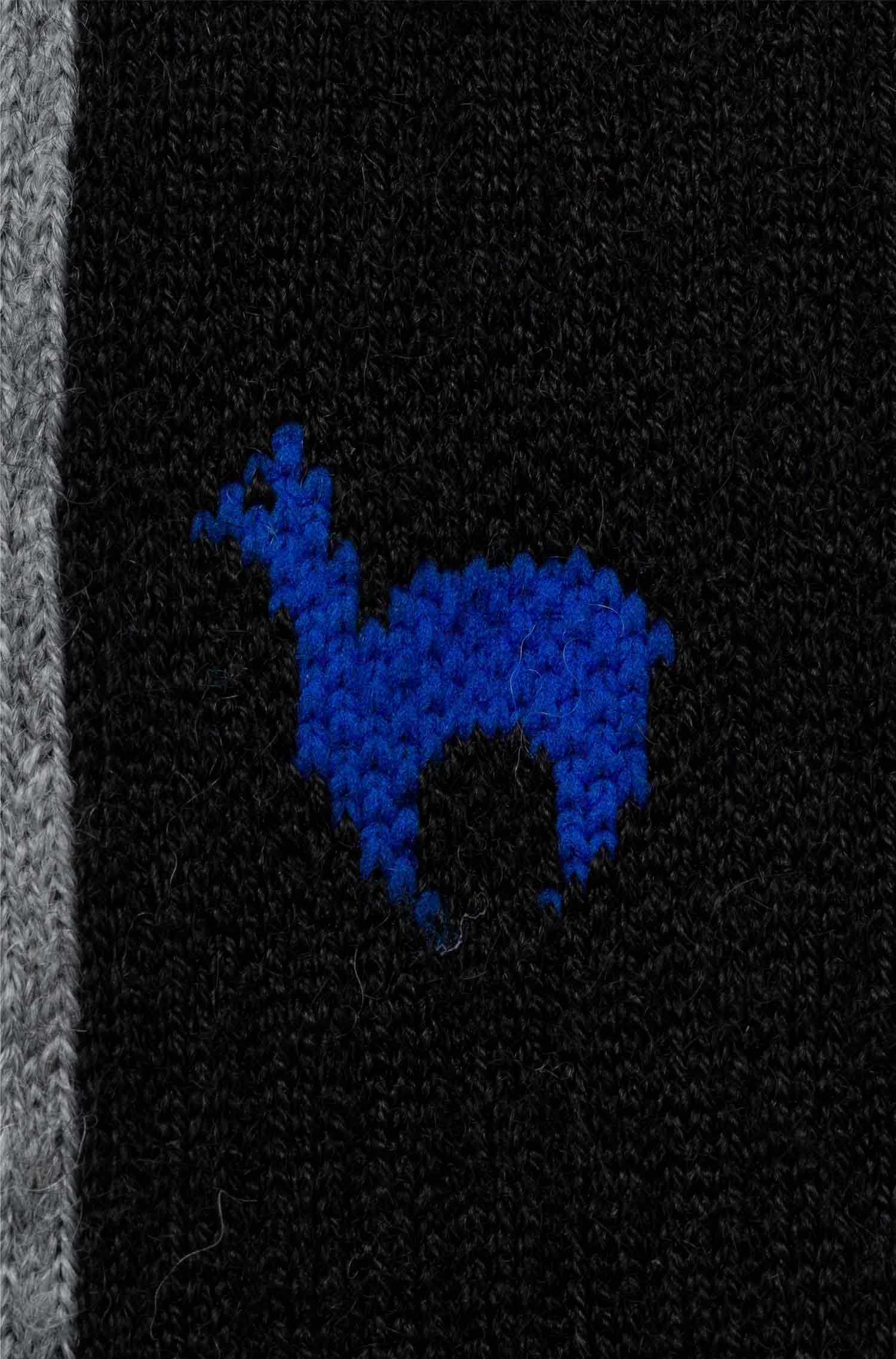 Alpaka KINDER SKI SOCKEN aus Alpaka Woll-Mix-schwarz/grau