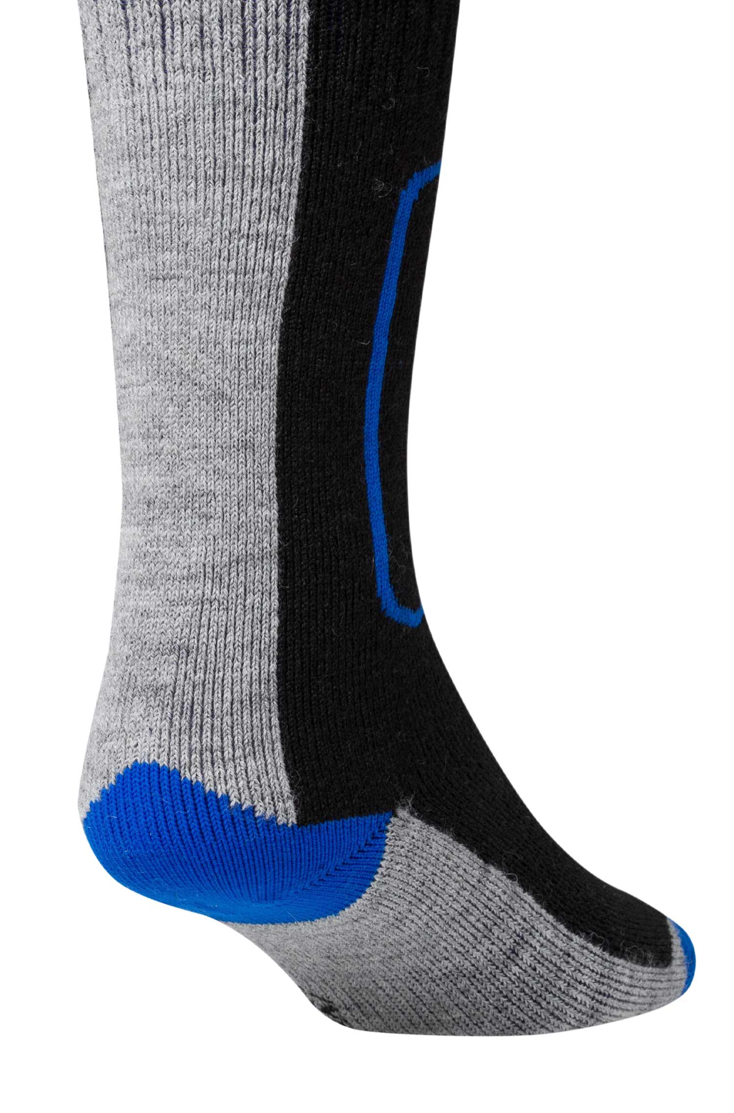 Alpaka KINDER SKI SOCKEN aus Alpaka Woll-Mix-schwarz/grau