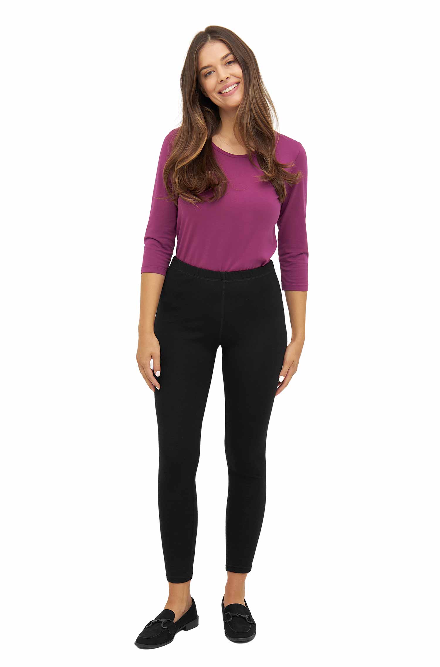Alpaka Baselayer THERMO Leggins für Damen aus Royal Alpaka-schwarz