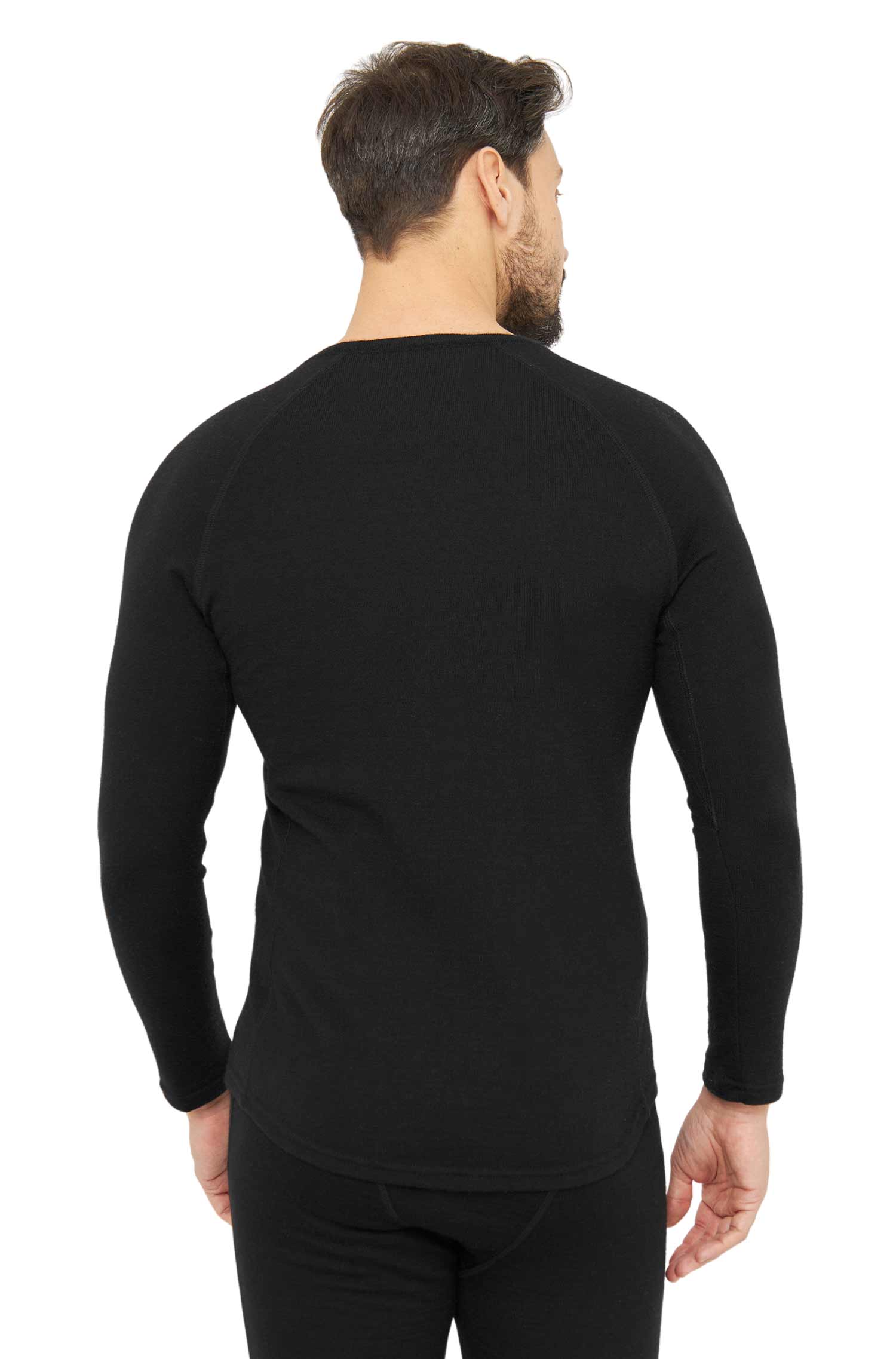 Alpaka Baselayer THERMO Langarm-Shirt für Herren aus Royal Alpaka-schwarz