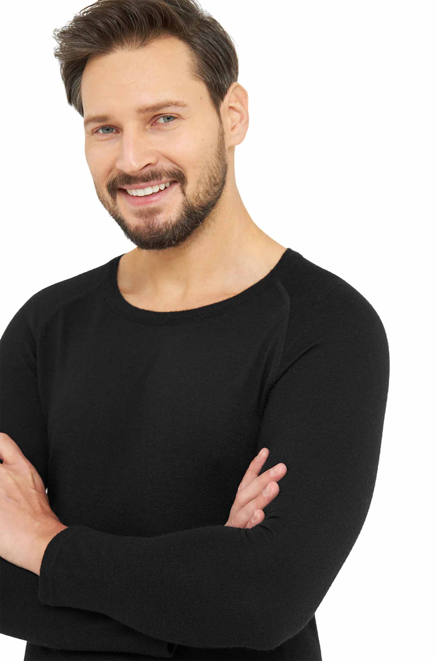 Alpaka Baselayer THERMO Langarm-Shirt für Herren aus Royal Alpaka-schwarz