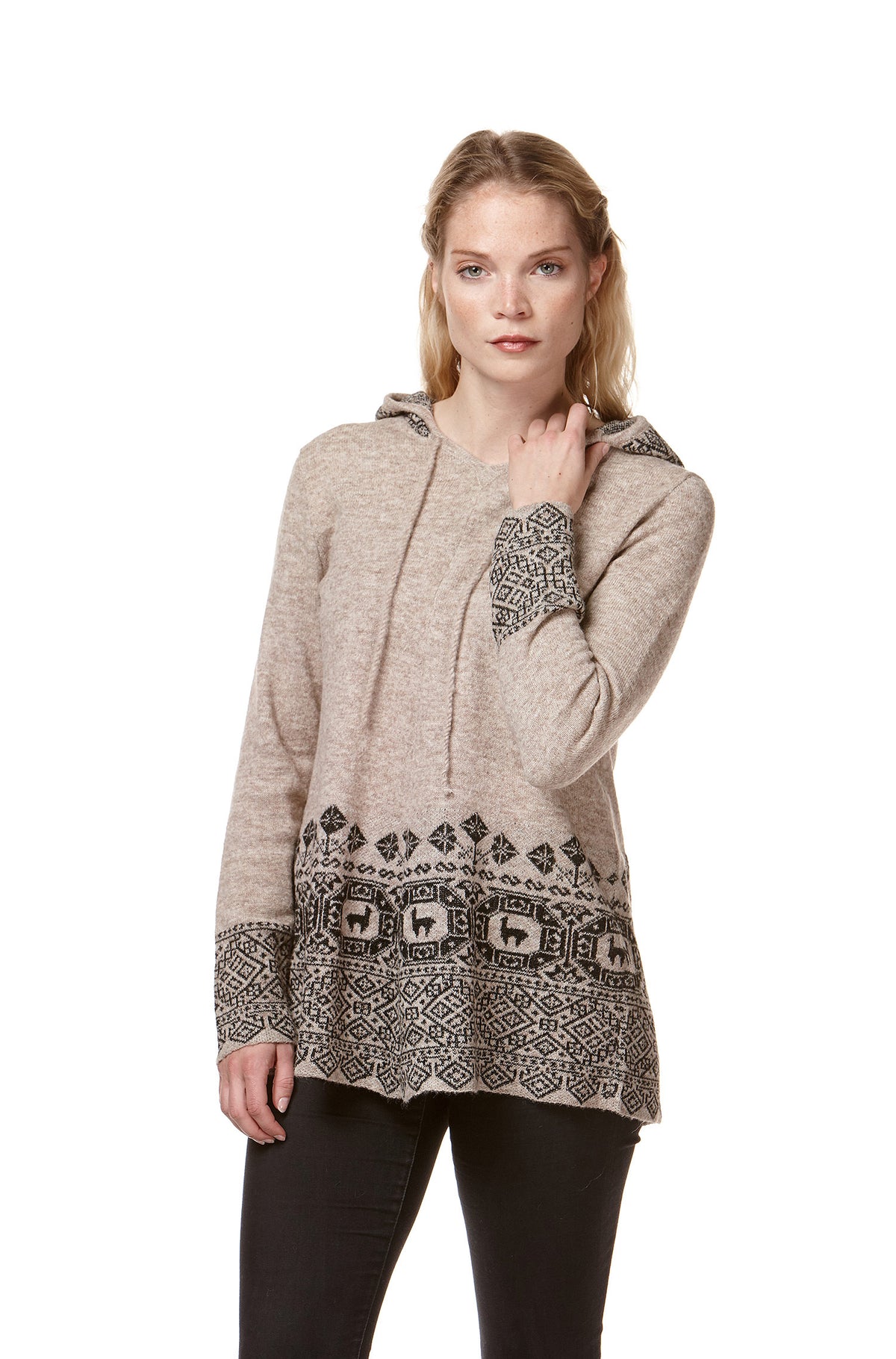 Alpaka Kapuzenpullover DIVINO-sand