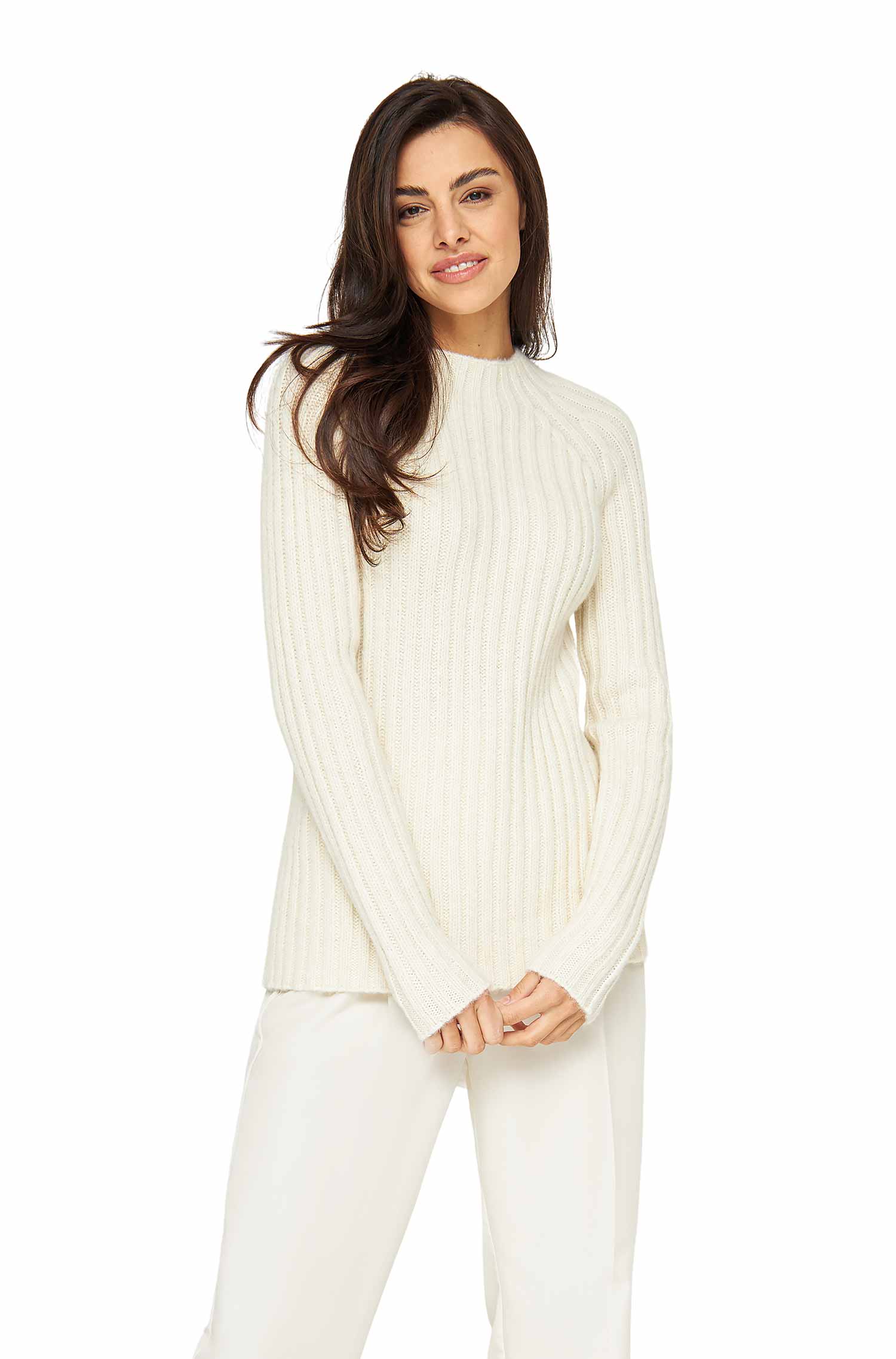 Alpaka Pullover DOLCE mit Baby Alpaka und Wolle-ecru