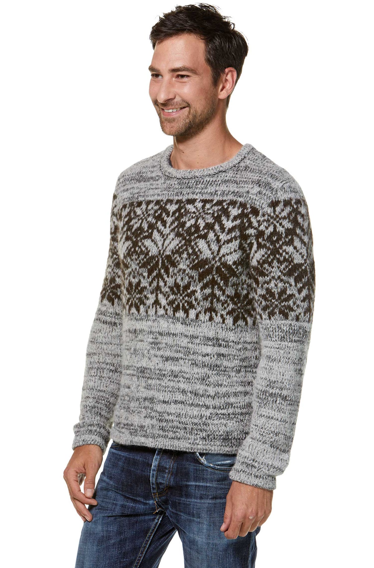 Alpaka Pullover NATURA-hellgrau