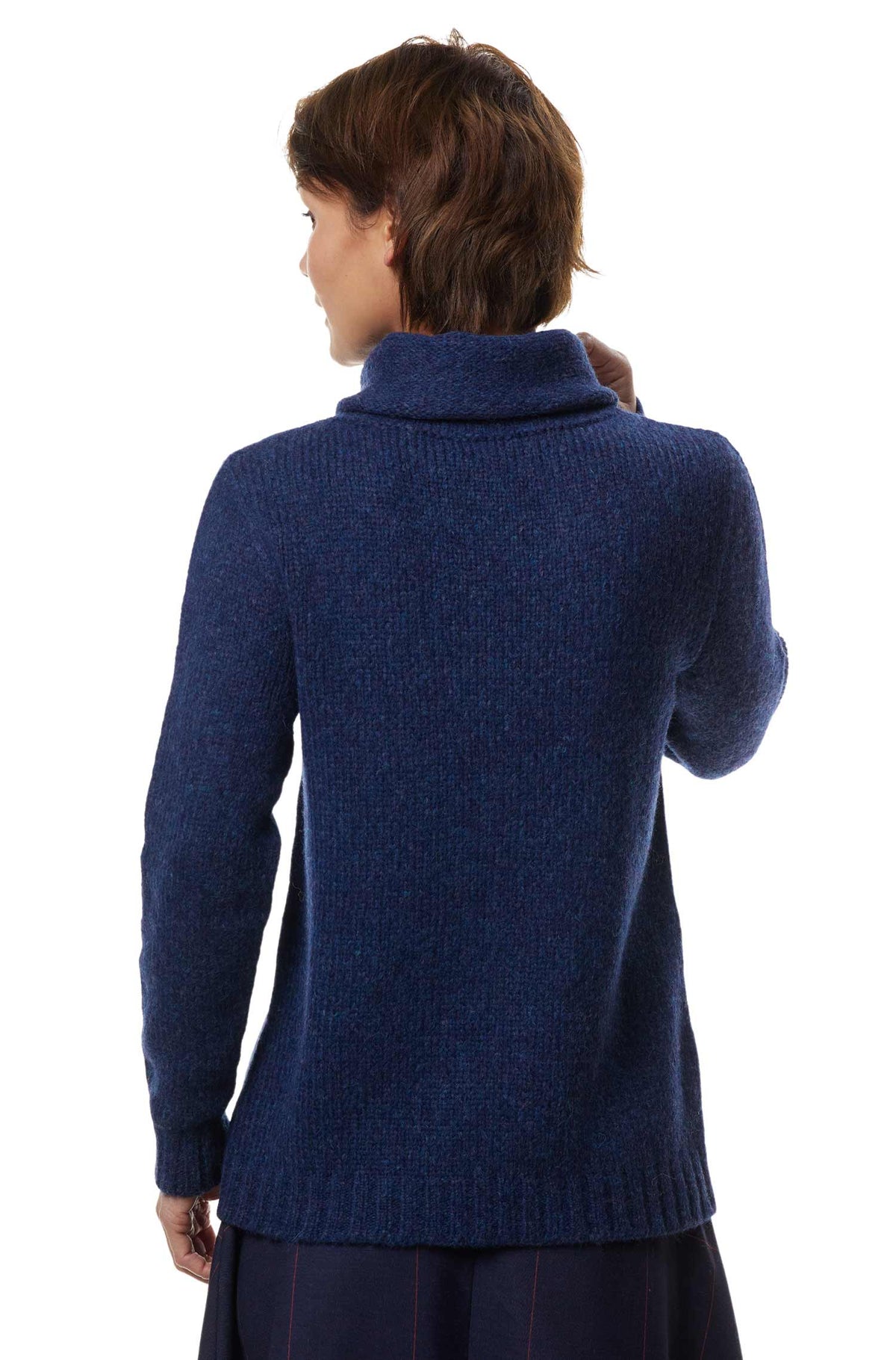 Alpaka Rollkragenpullover ASA-blau