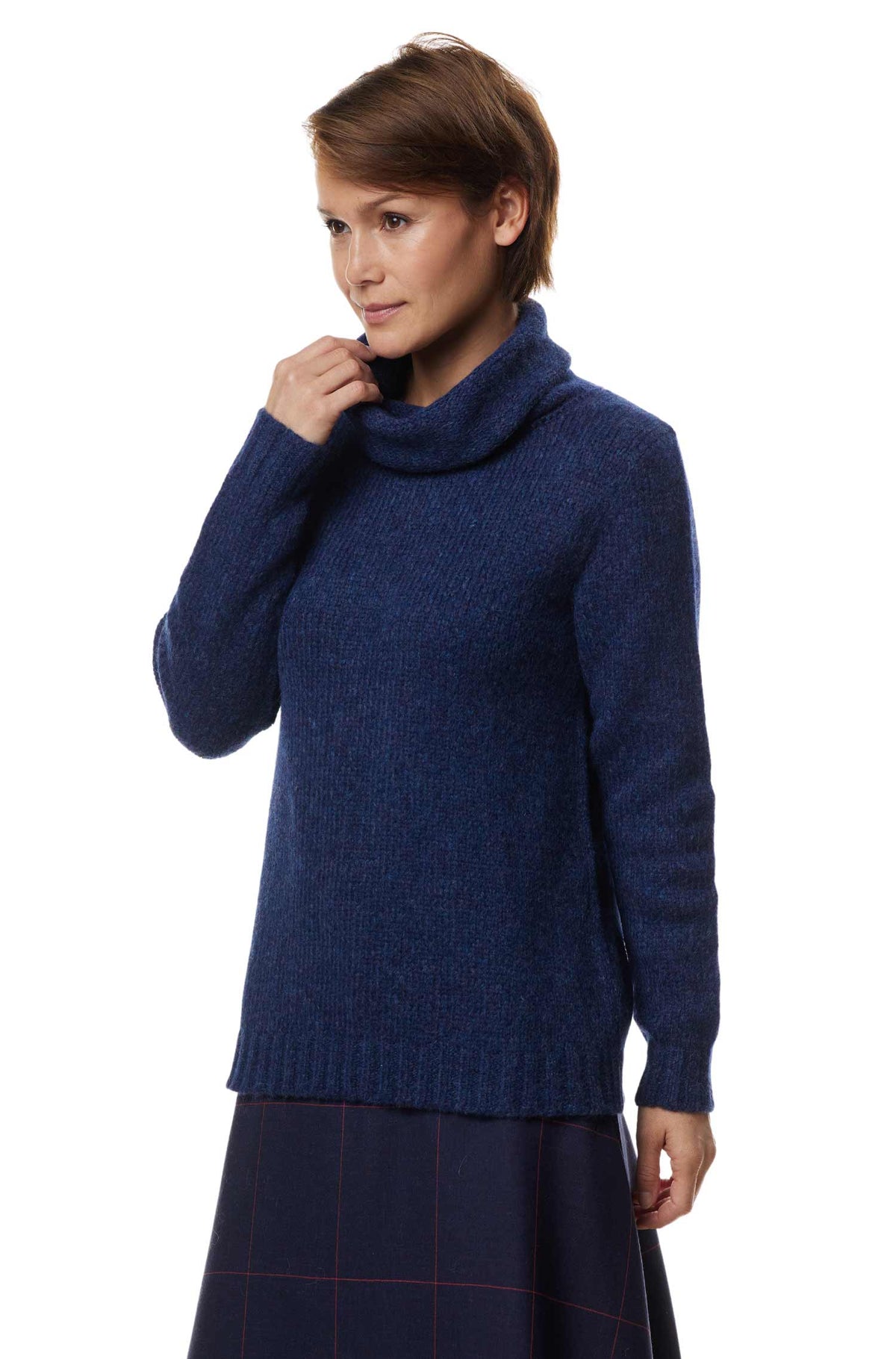 Alpaka Rollkragenpullover ASA-blau