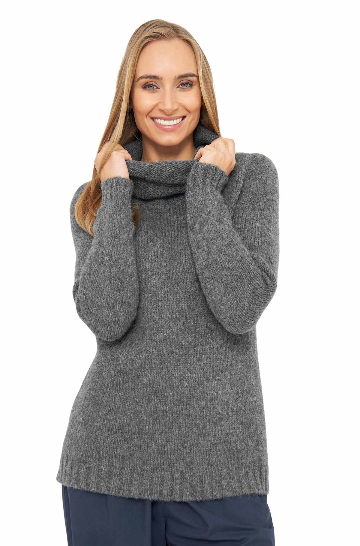 Alpaka Rollkragenpullover ASA-grau