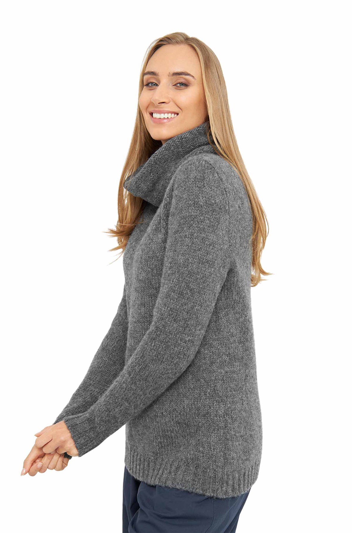Alpaka Rollkragenpullover ASA-grau