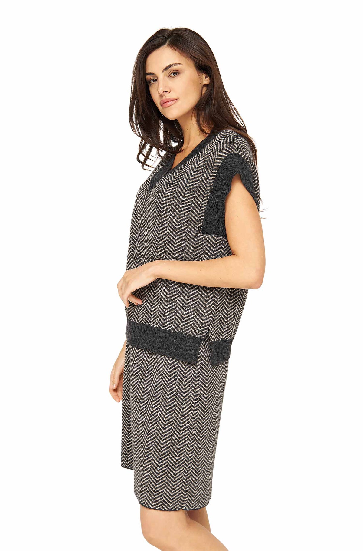 Alpaka Strickpullunder DALIA-sandy slate