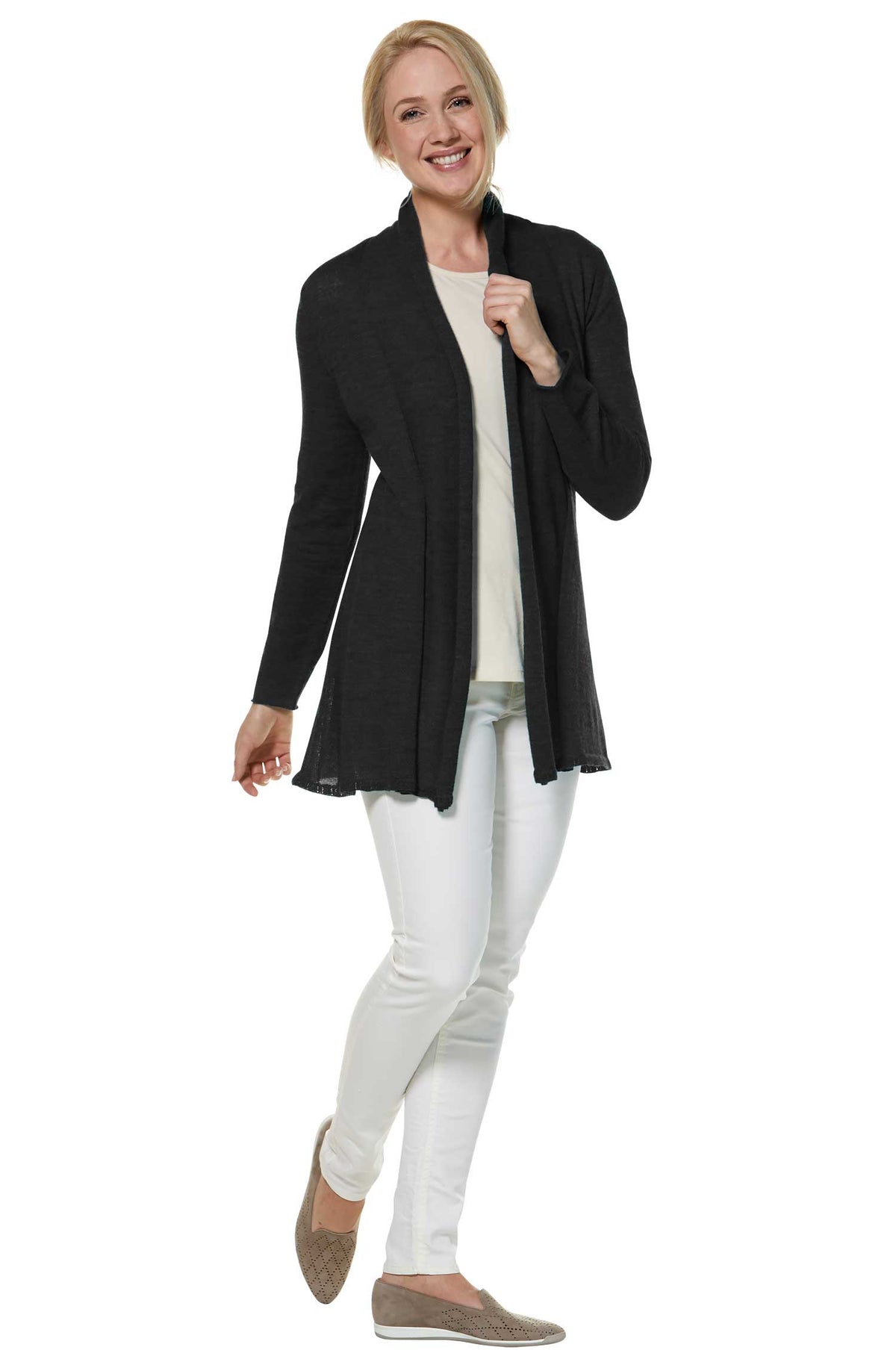 Alpaka Strickjacke PENELOPE-schwarz
