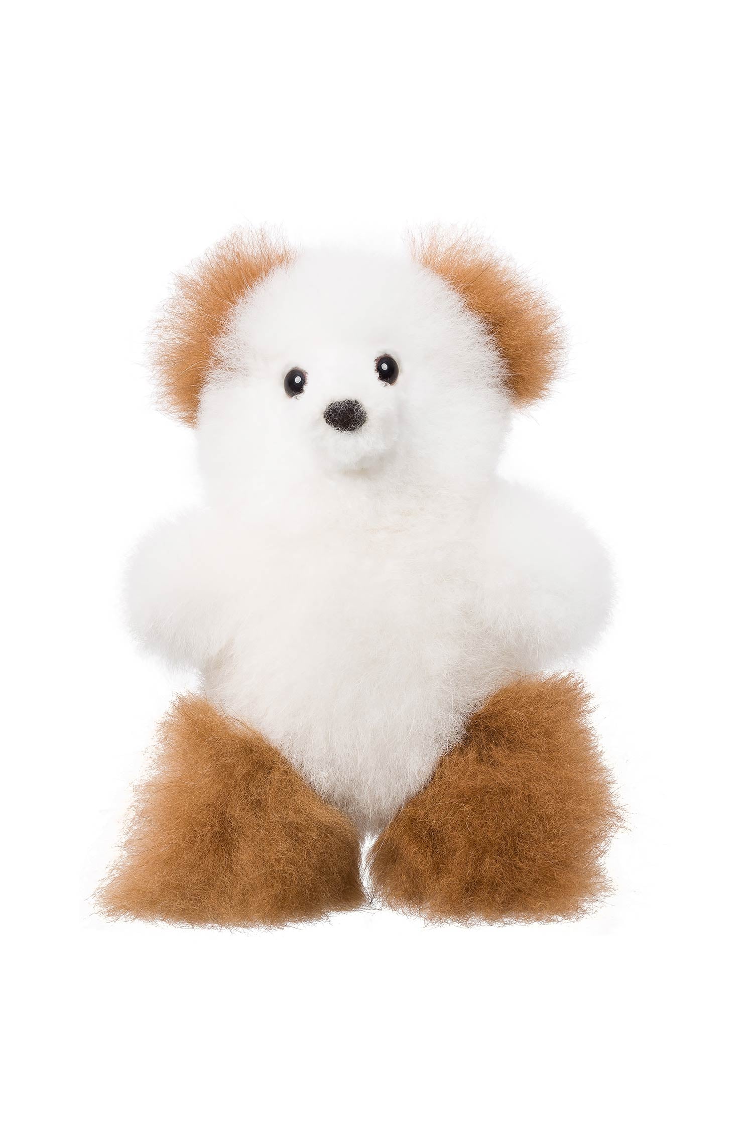 Alpaka Felltier TEDDY 15cm-braun/weiss
