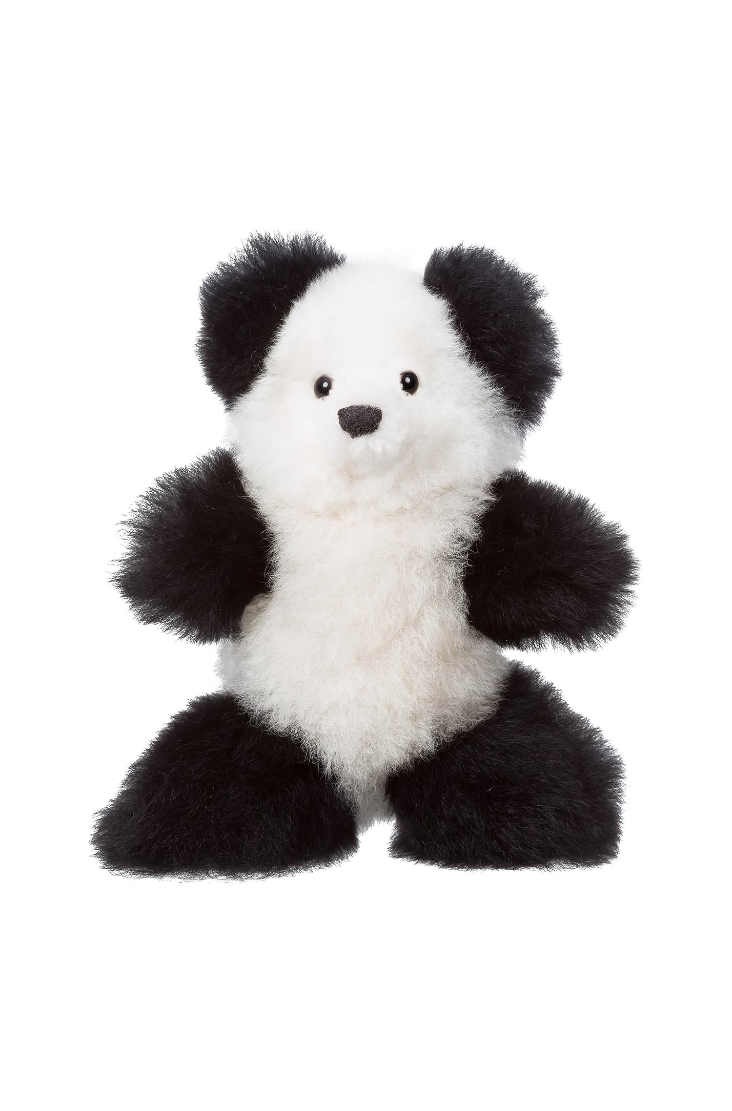 Alpaka Felltier TEDDY 15cm-schwarz/weiss