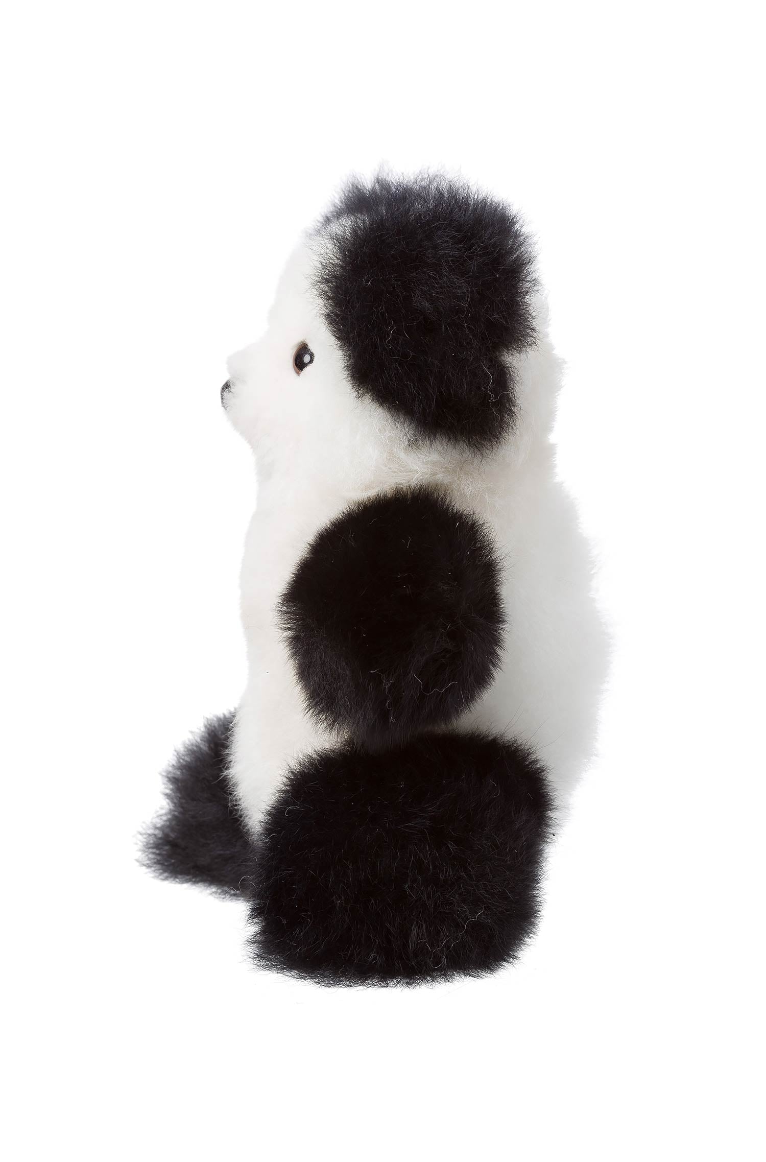 Alpaka Felltier TEDDY 15cm-schwarz/weiss