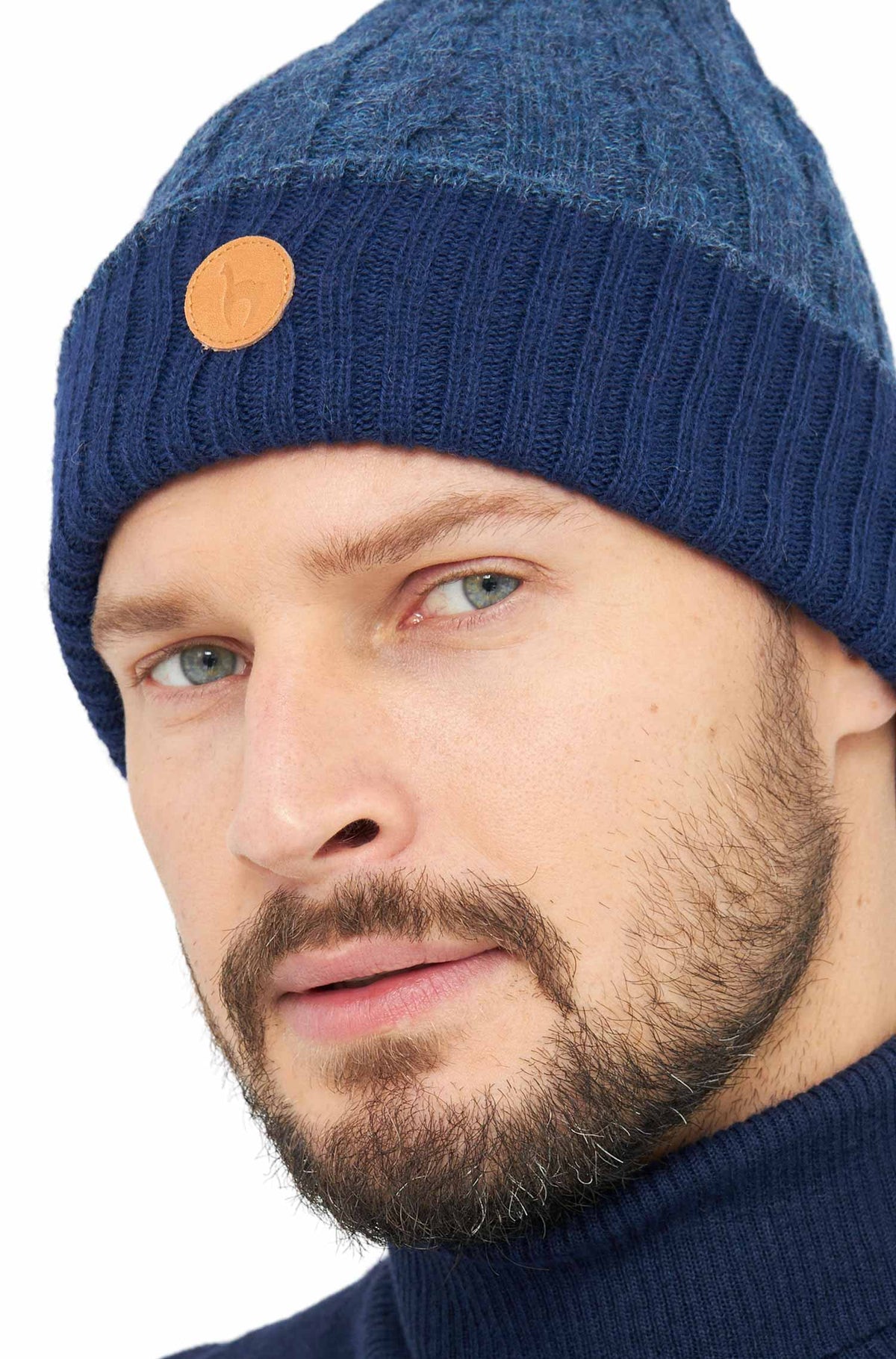 Alpaka Wendemütze SUAVE-blau