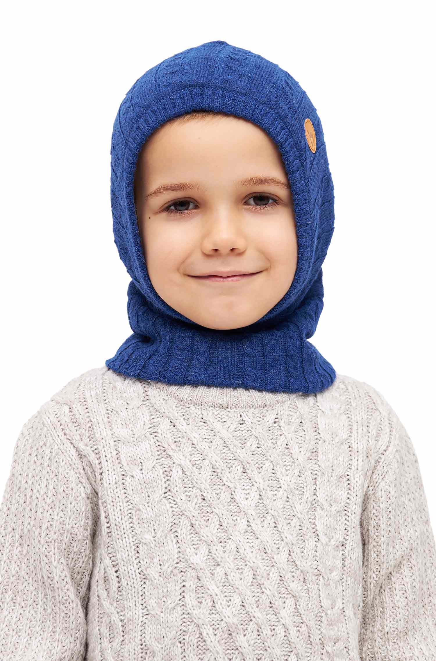 Schlupf-Mütze LANI Kinder Ringschal mit Kapuze-blau