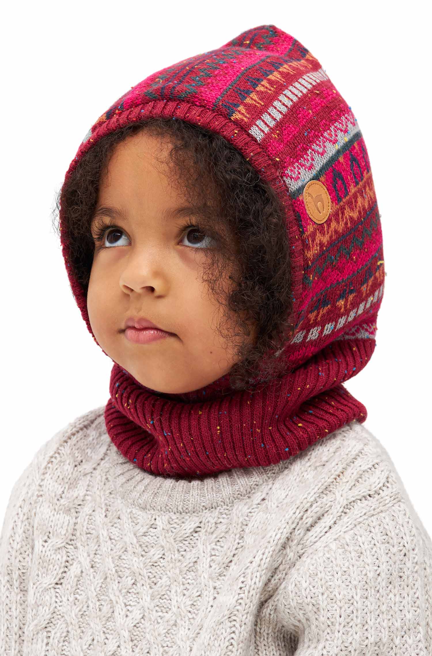 Alpaka Schlupfmütze MONITO aus Baby Alpaka und Pima Baumwolle-rot