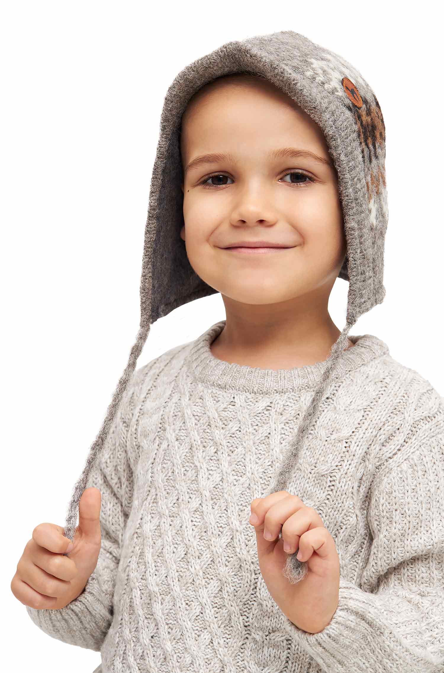 Alpaka Mütze NATURA aus 100% ungefärbtem Alpaka-anthrazit