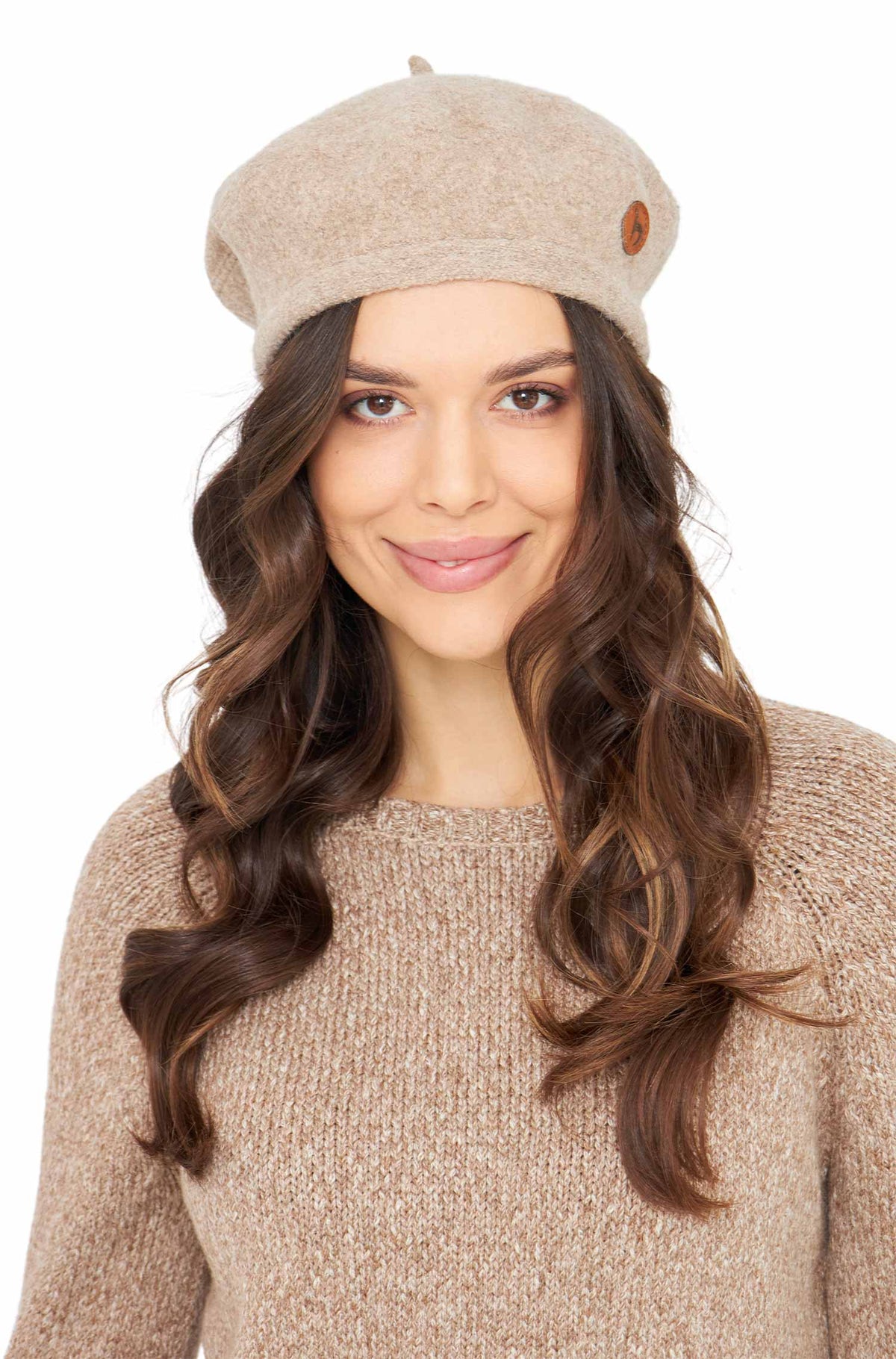 Alpaka Baskenmütze BERET-sand