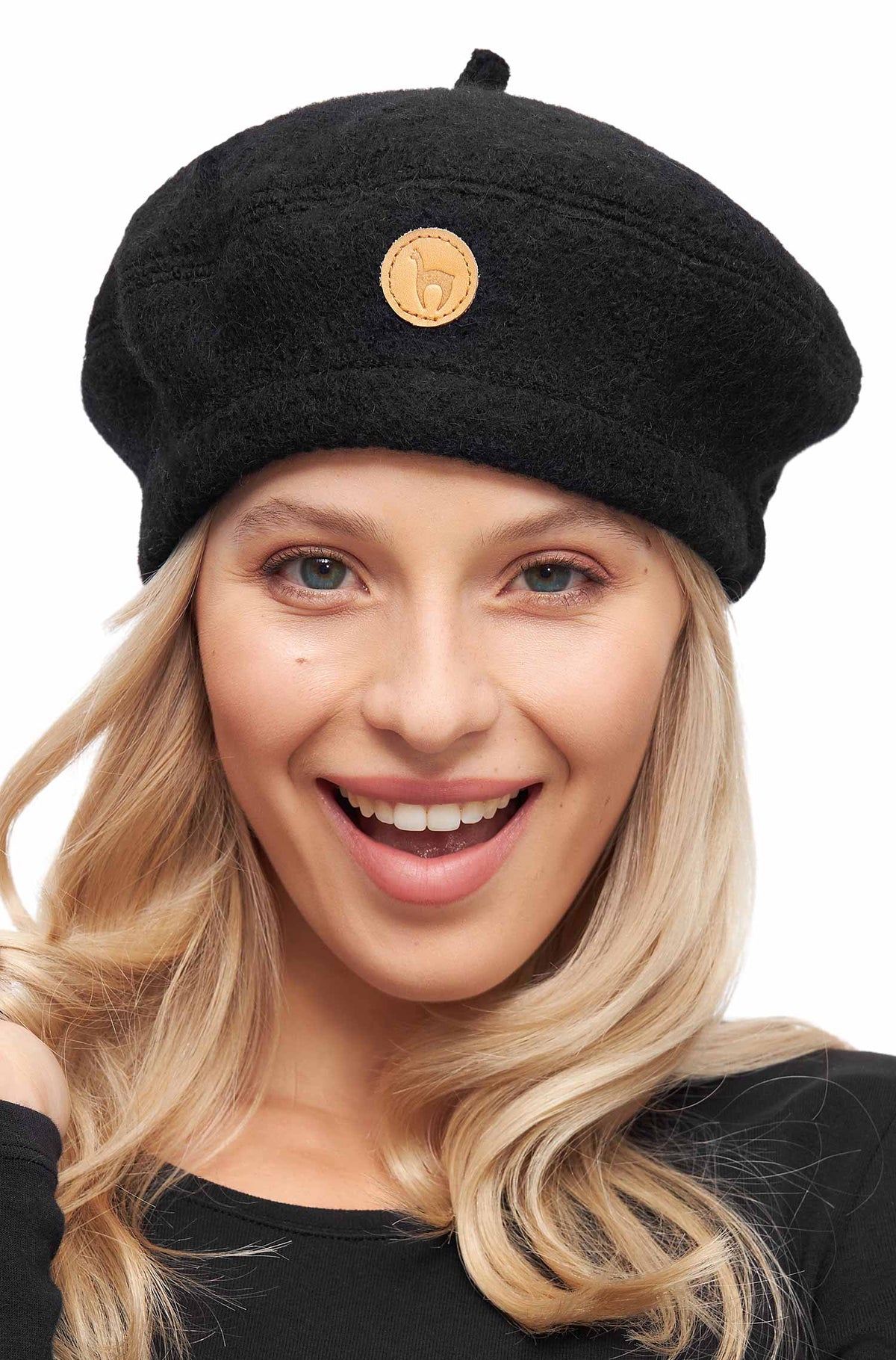 Alpaka Baskenmütze BERET-schwarz