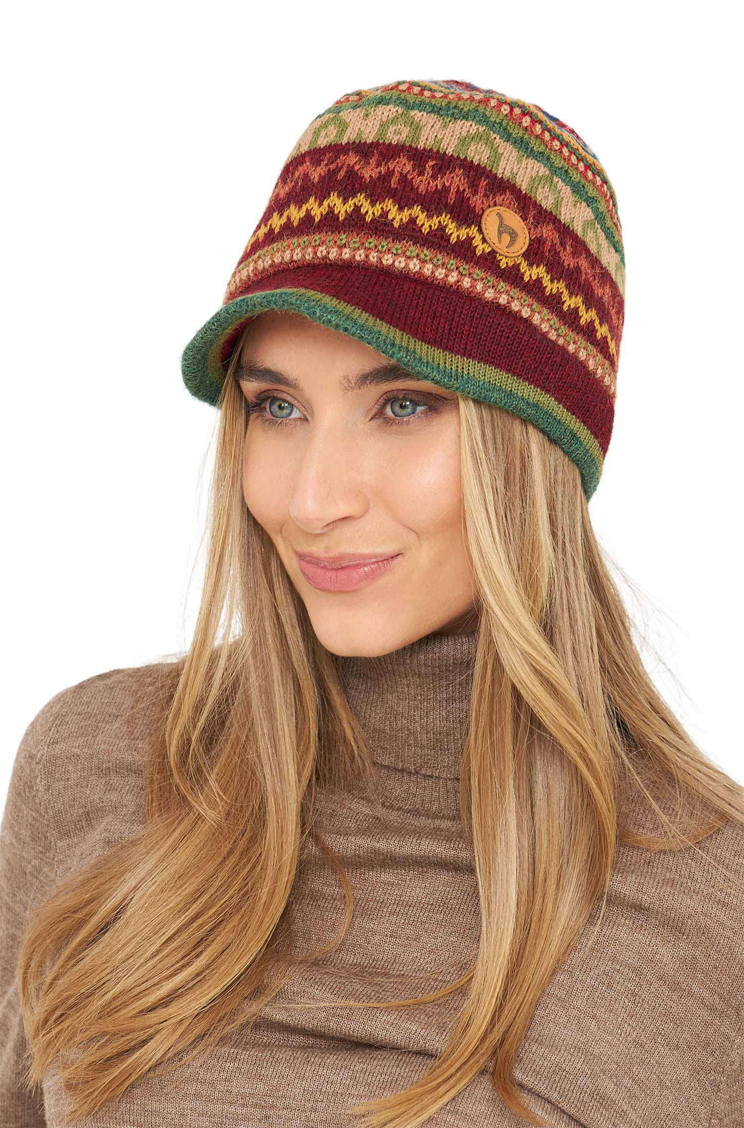 Alpaka Schirm-Mütze LUNA aus 100% Baby Alpaka-luna