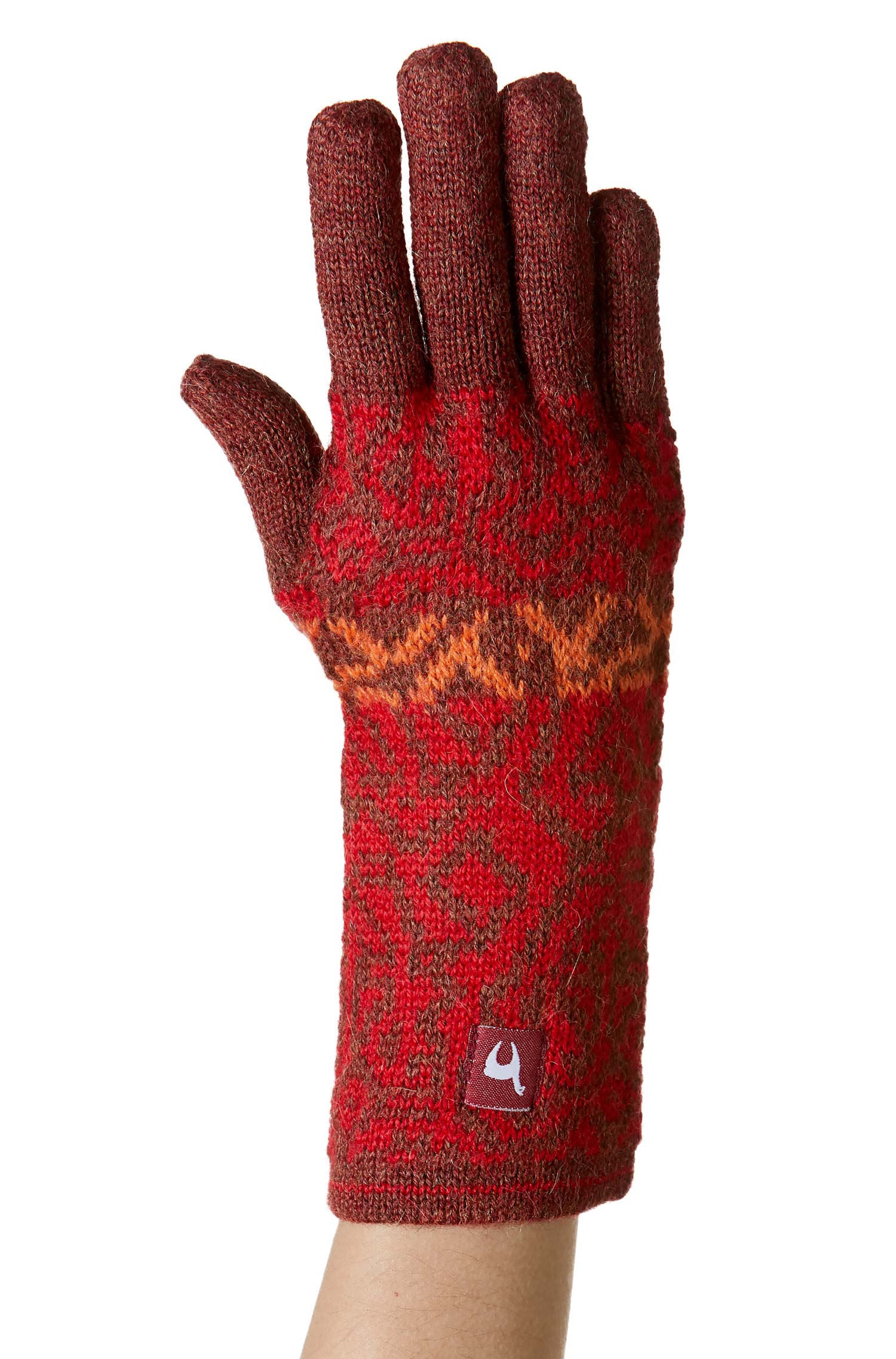 Alpaka Fingerhandschuhe CHIMU aus 100% Baby Alpaka-rot