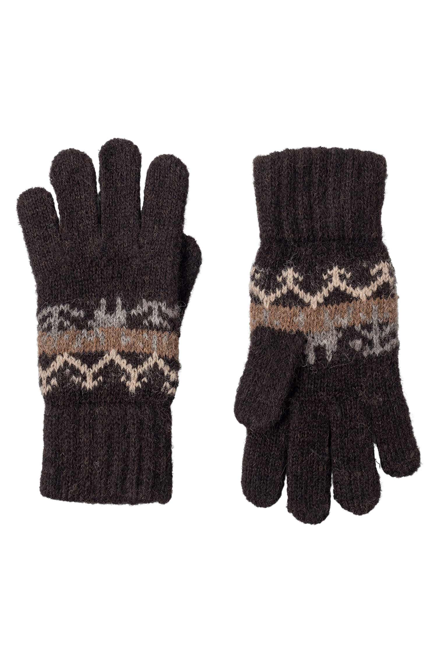 Alpaka Fingerhandschuhe NATURA aus 100% Alpaka Superfine-dunkelbraun