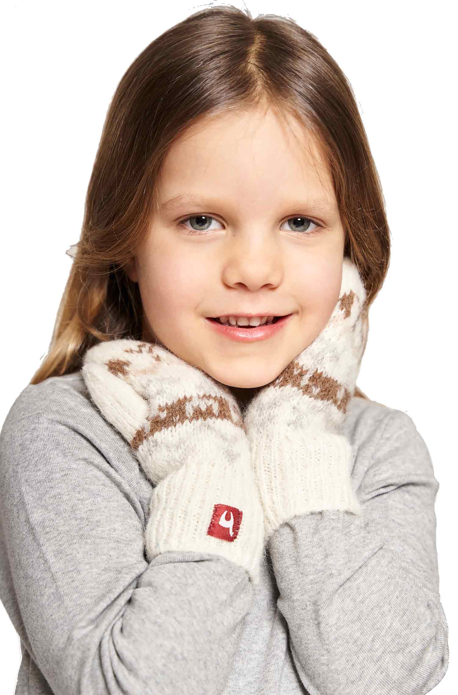 Alpaka Fausthandschuhe NATURA (Baby 9-11 Monate) aus 100% Alpaka Superfine-weiss