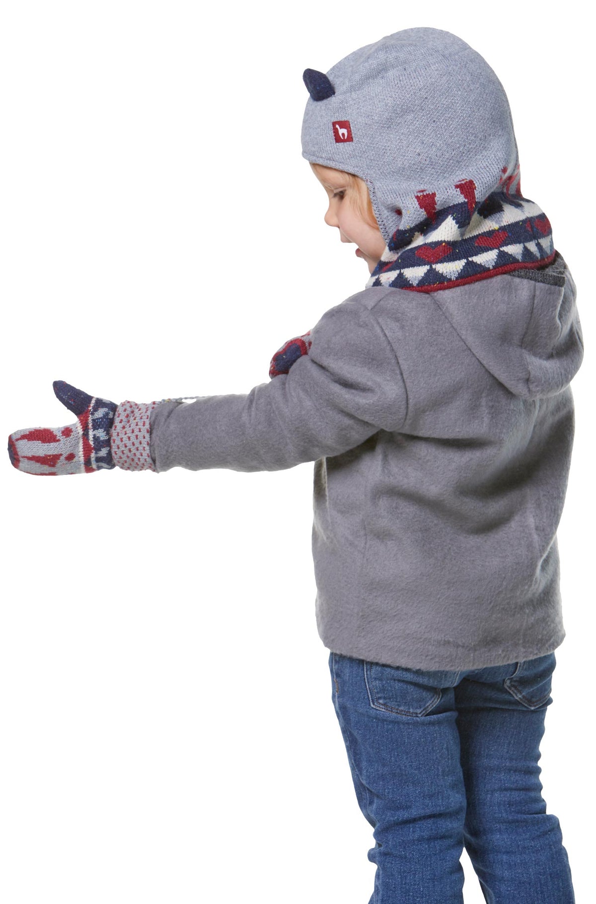 Kinder Fäustlinge ELI-grau