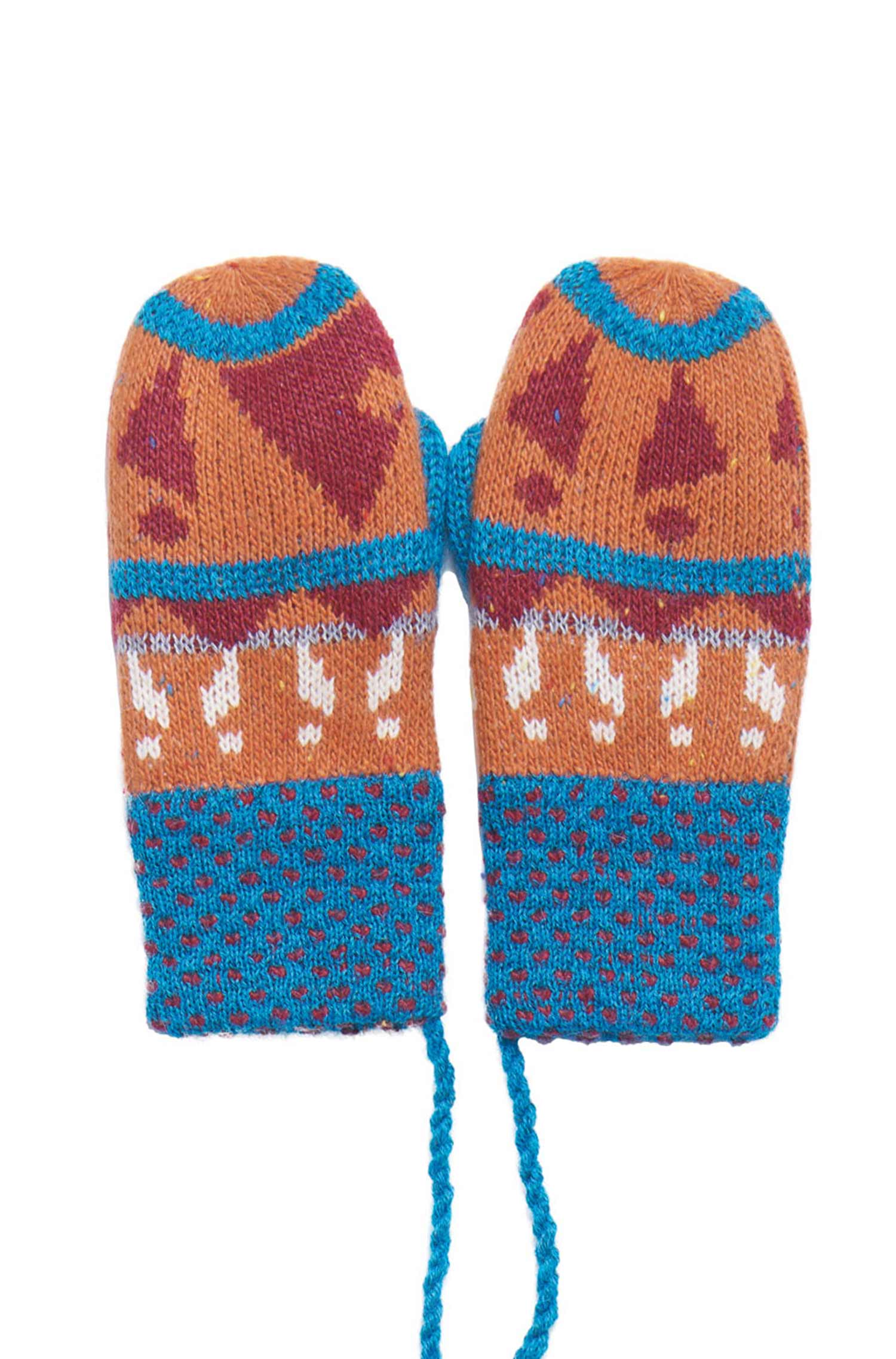 Alpaka Fäustlinge ELI (Baby 8-14 Monate) aus 70% Baumwolle-orange