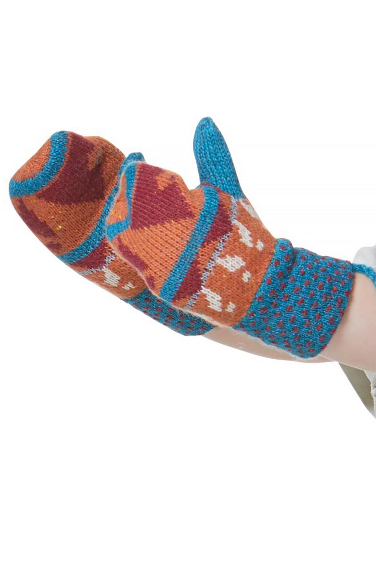 Alpaka Fäustlinge ELI (Baby 8-14 Monate) aus 70% Baumwolle-orange