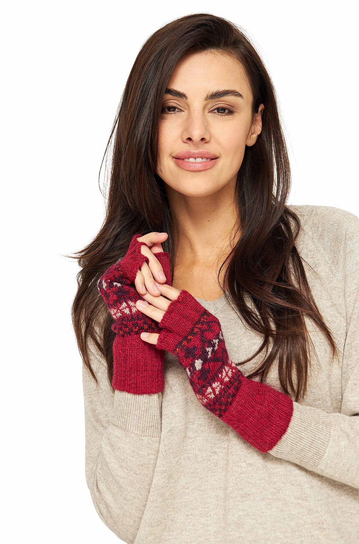 Alpaka Fingerlose Handschuh PUKA-puka