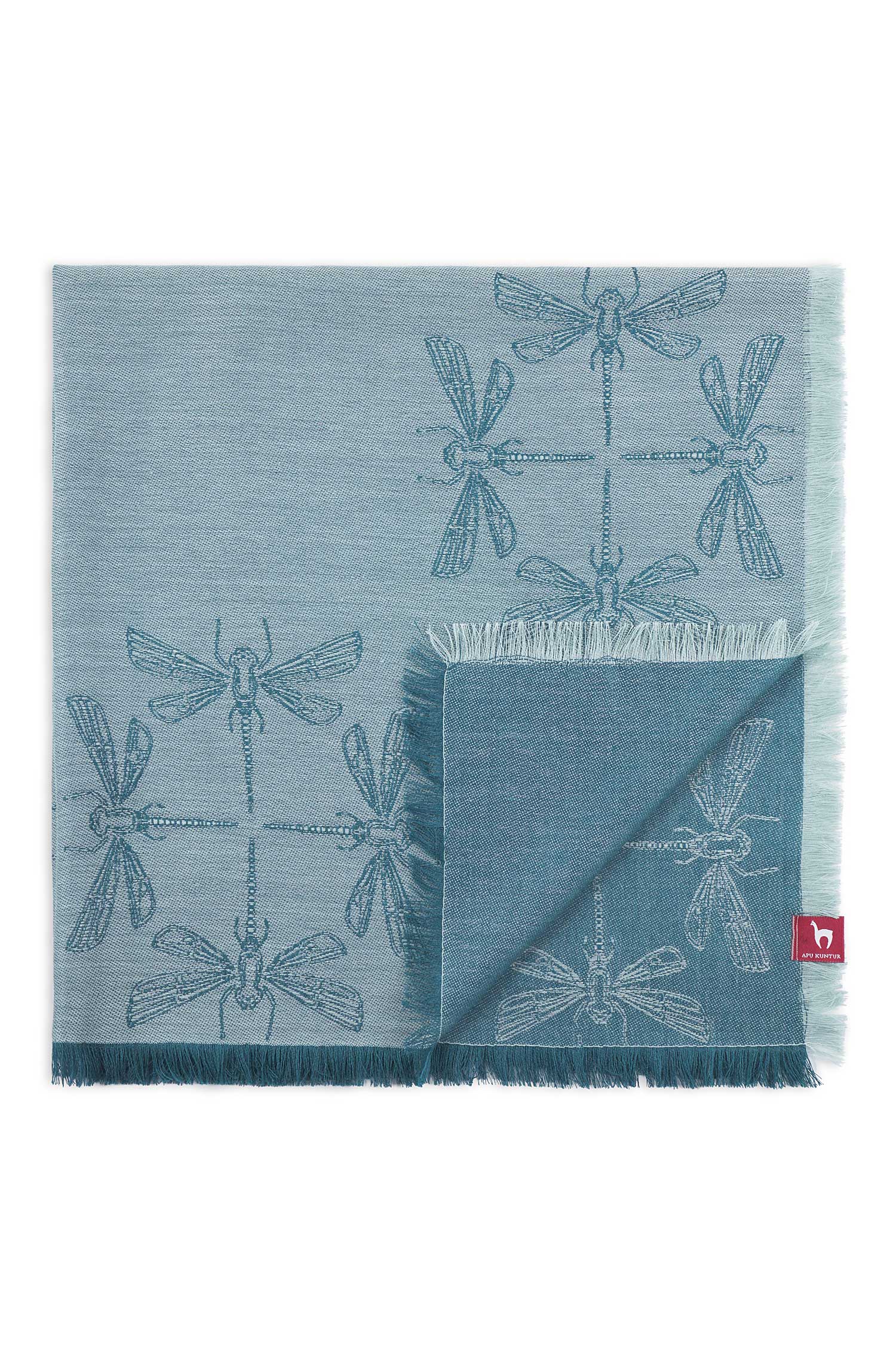 Alpaka Schal LIBELLE aus 70% Baby Alpaka & 30% Seide-petrol