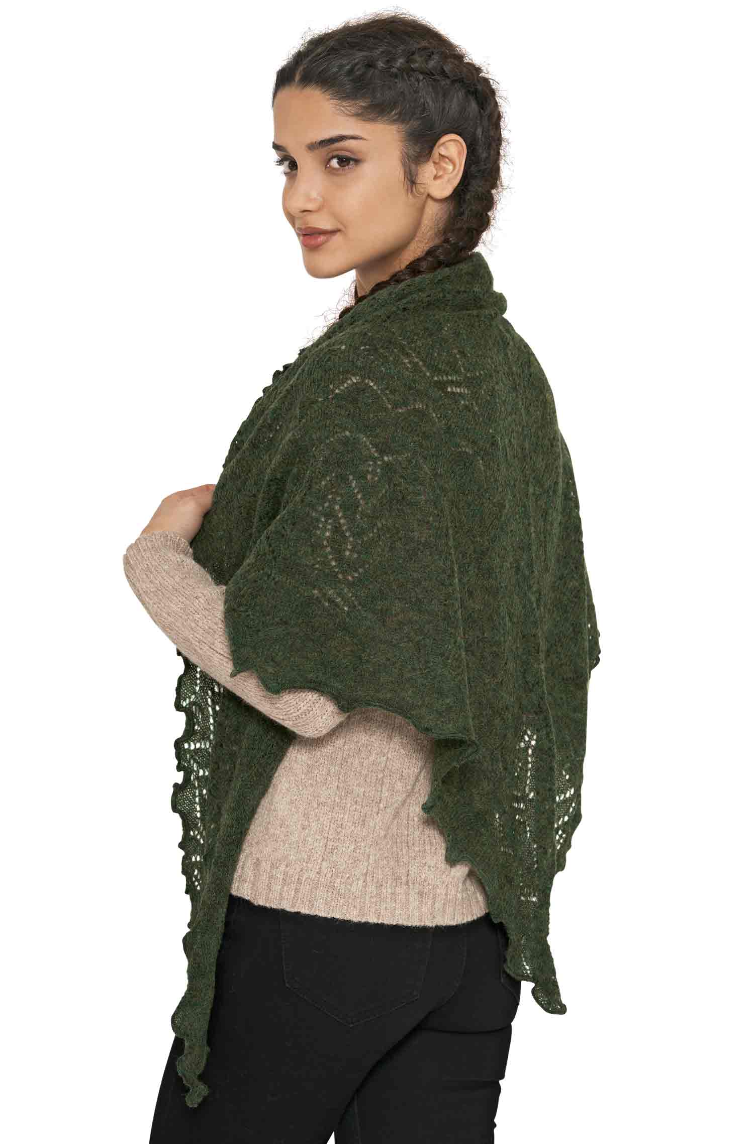 Alpaka Schal HADIA aus 55% Baby Alpaka & 26% Merino-grün