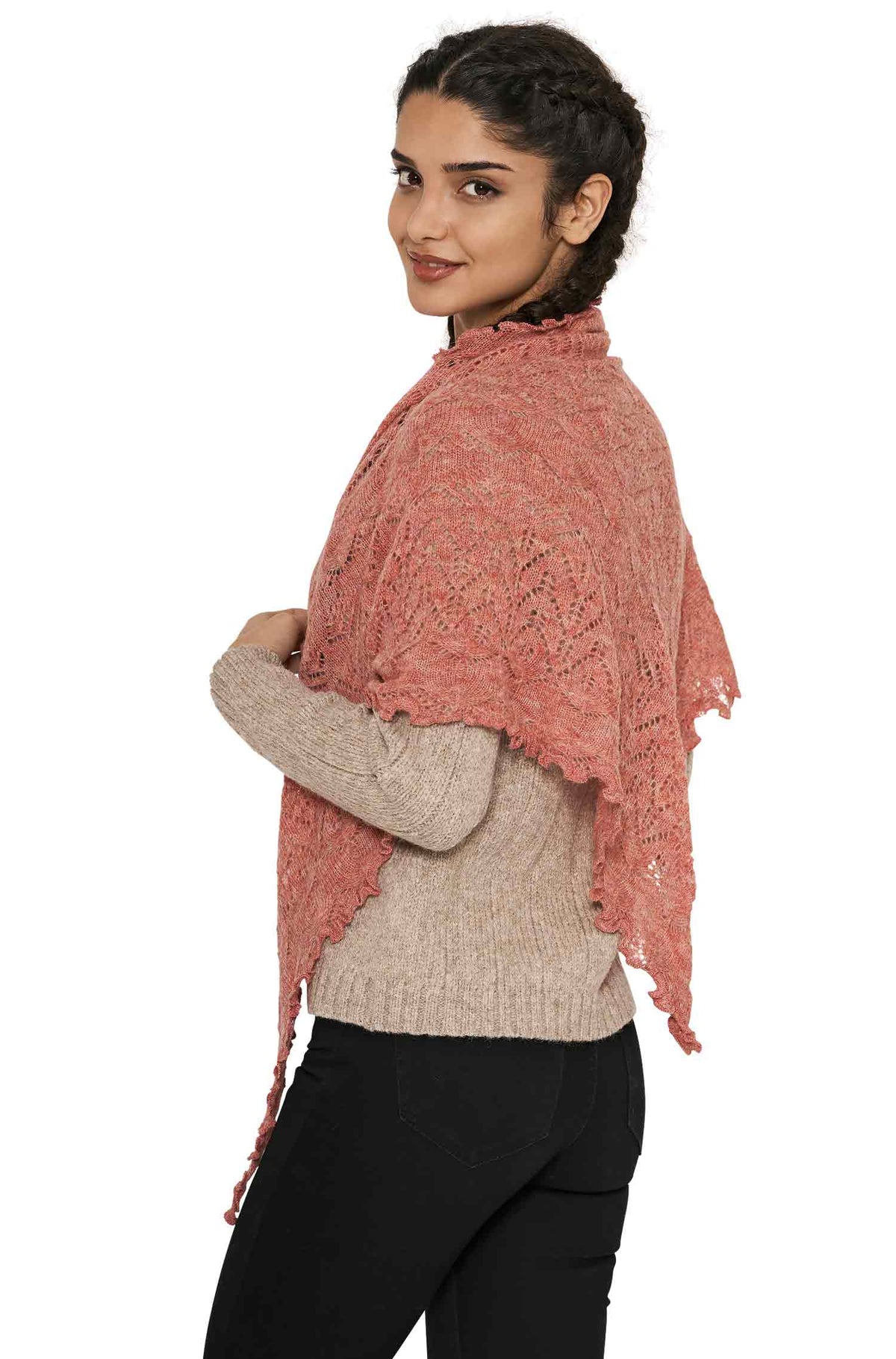 Alpaka Dreieckschal HADIA-rosa