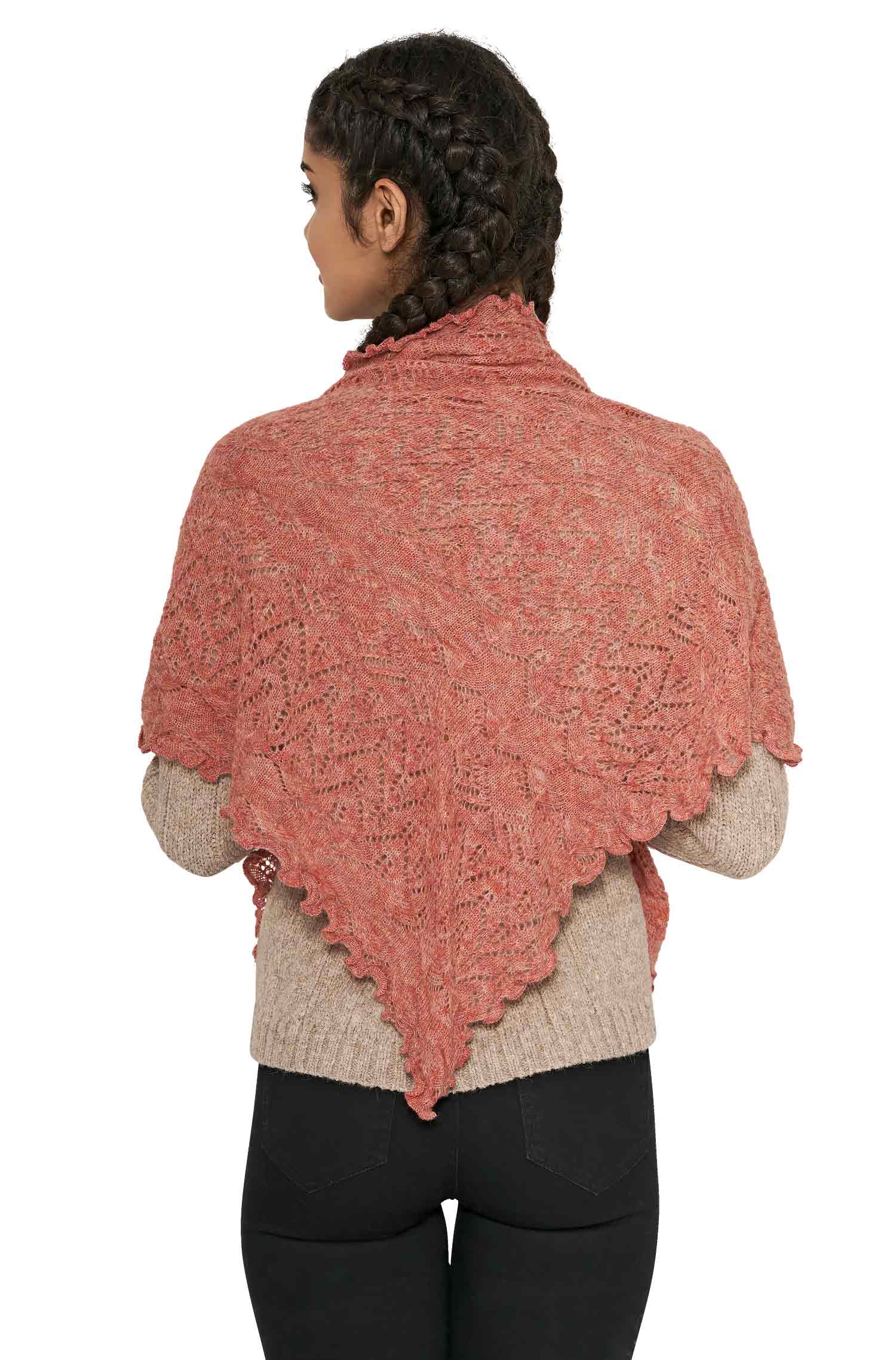 Alpaka Schal HADIA aus 55% Baby Alpaka & 26% Merino-rosa