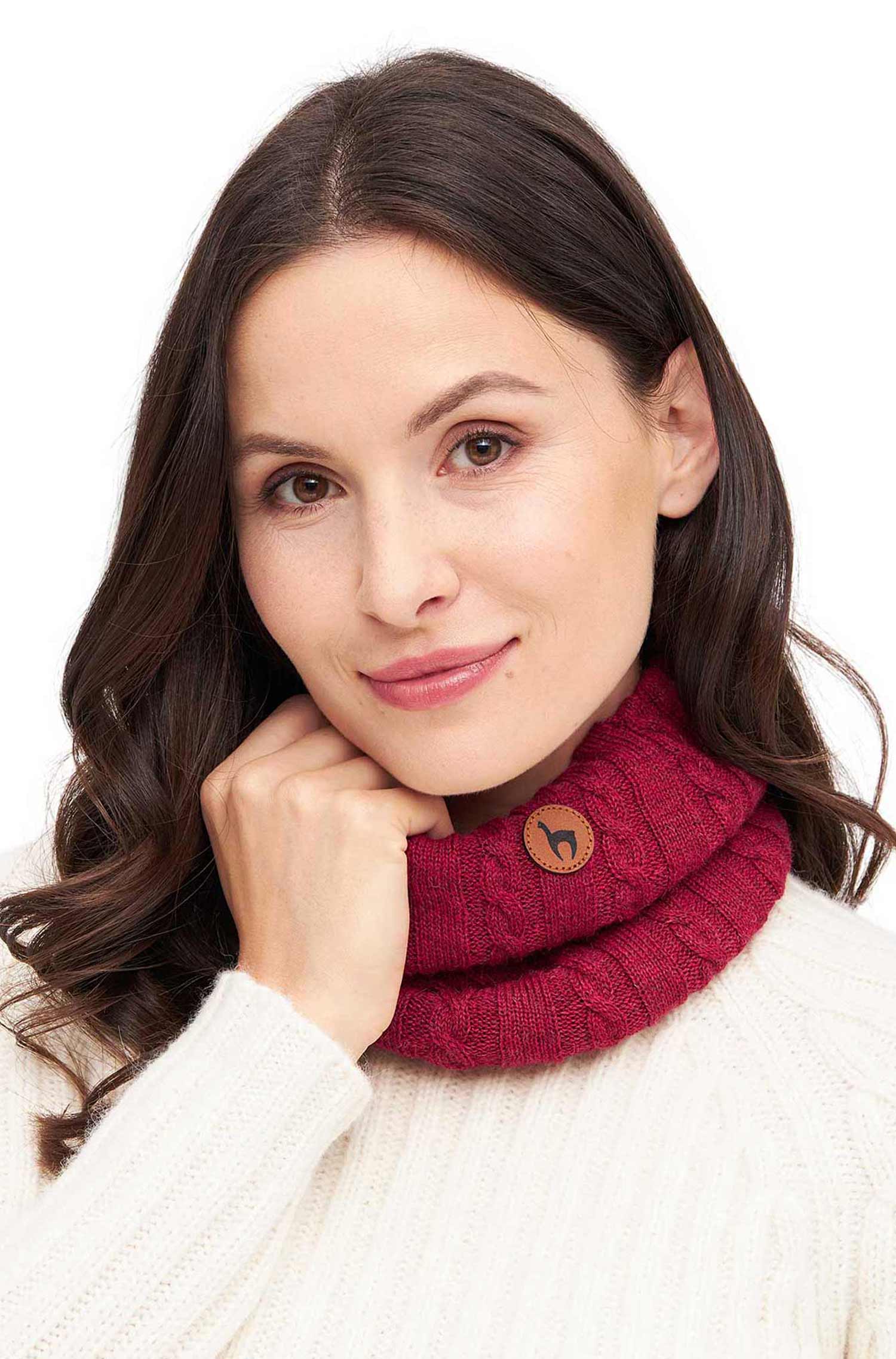 Alpaka Loop-Schal SUAVE aus Baby Alpaka und Merino-rot