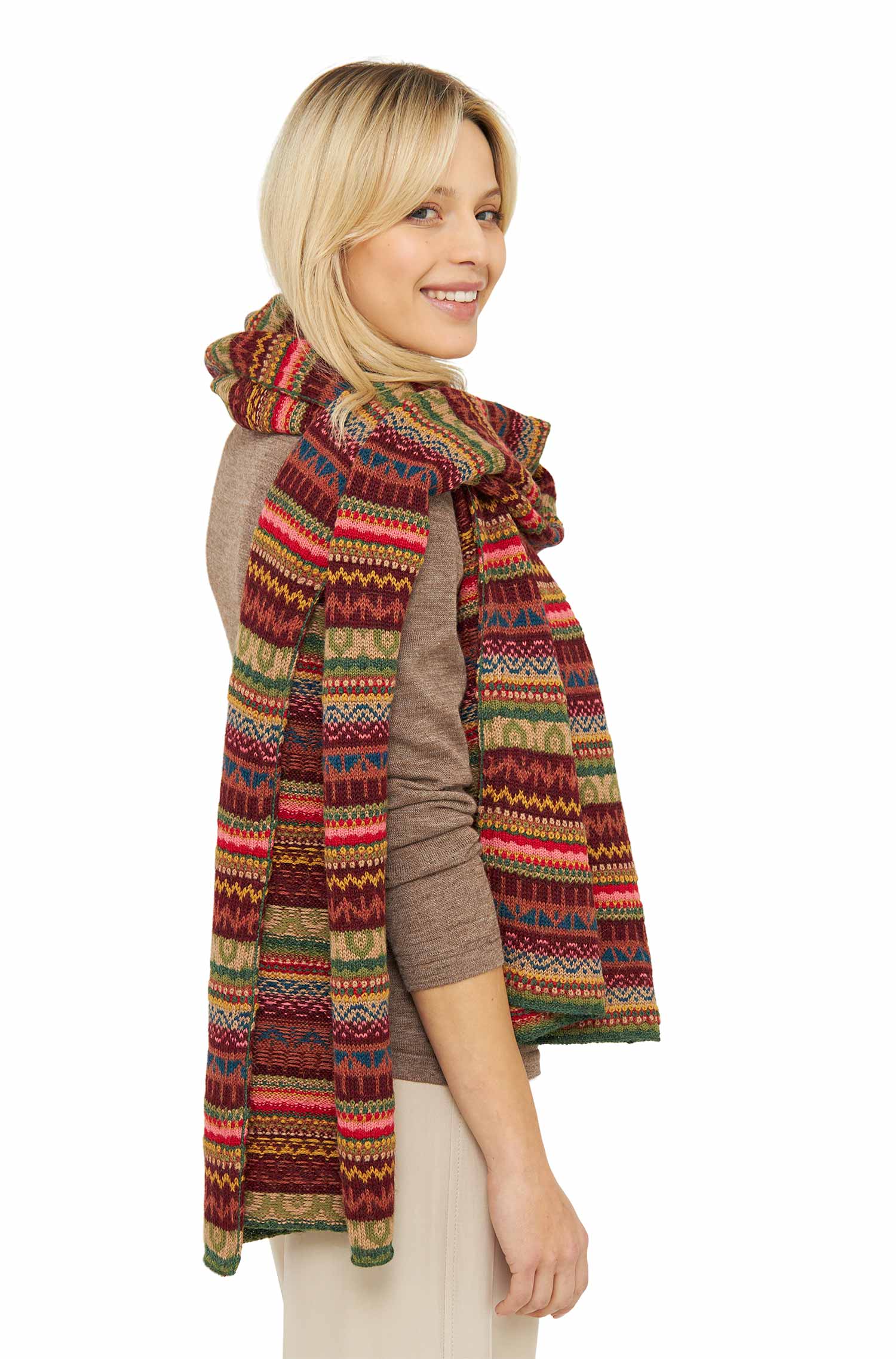 Alpaka Strick-Schal LUNA XXL  aus 100% Baby Alpaka-luna