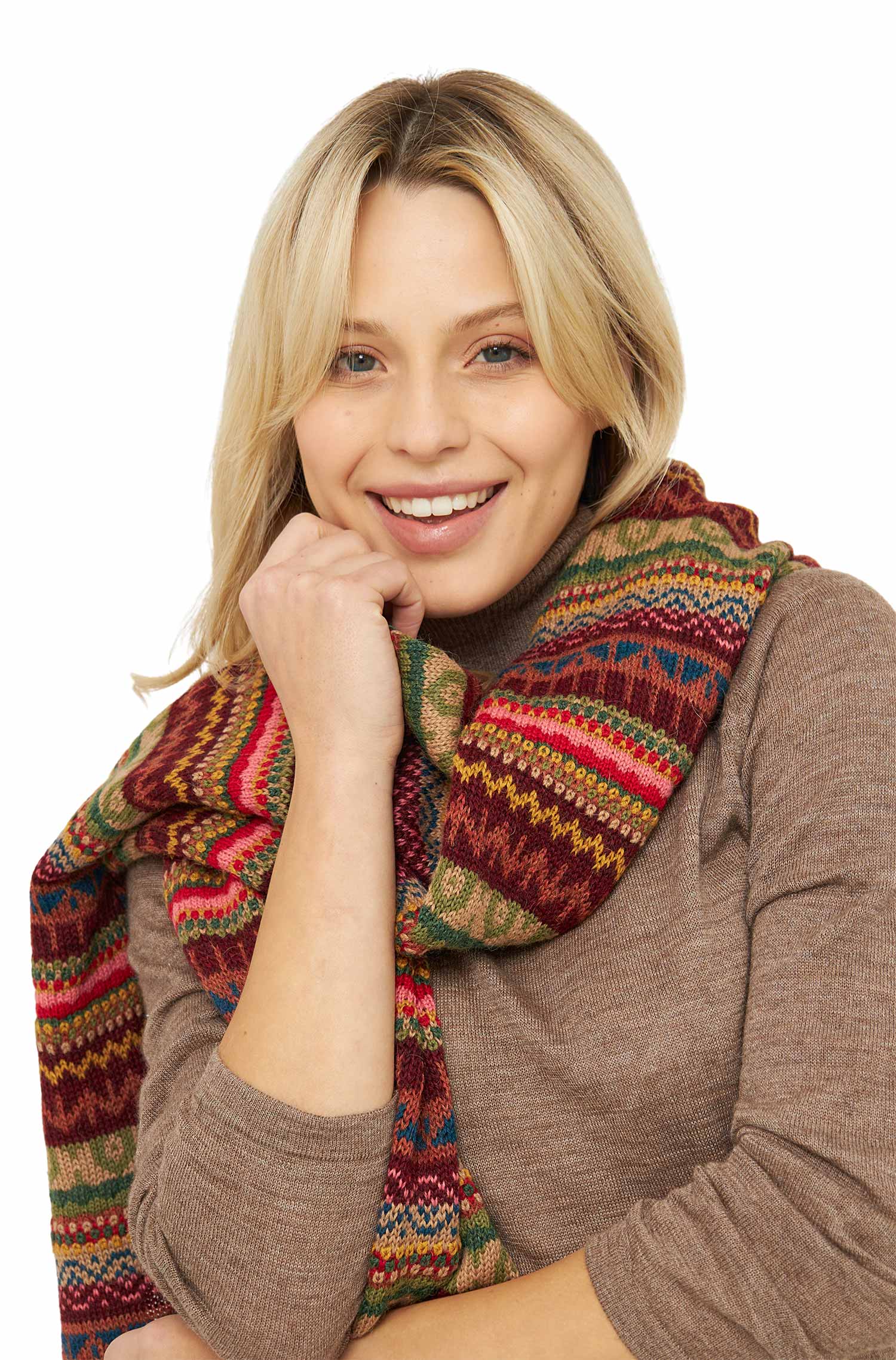 Alpaka Strick-Schal LUNA XXL  aus 100% Baby Alpaka-luna