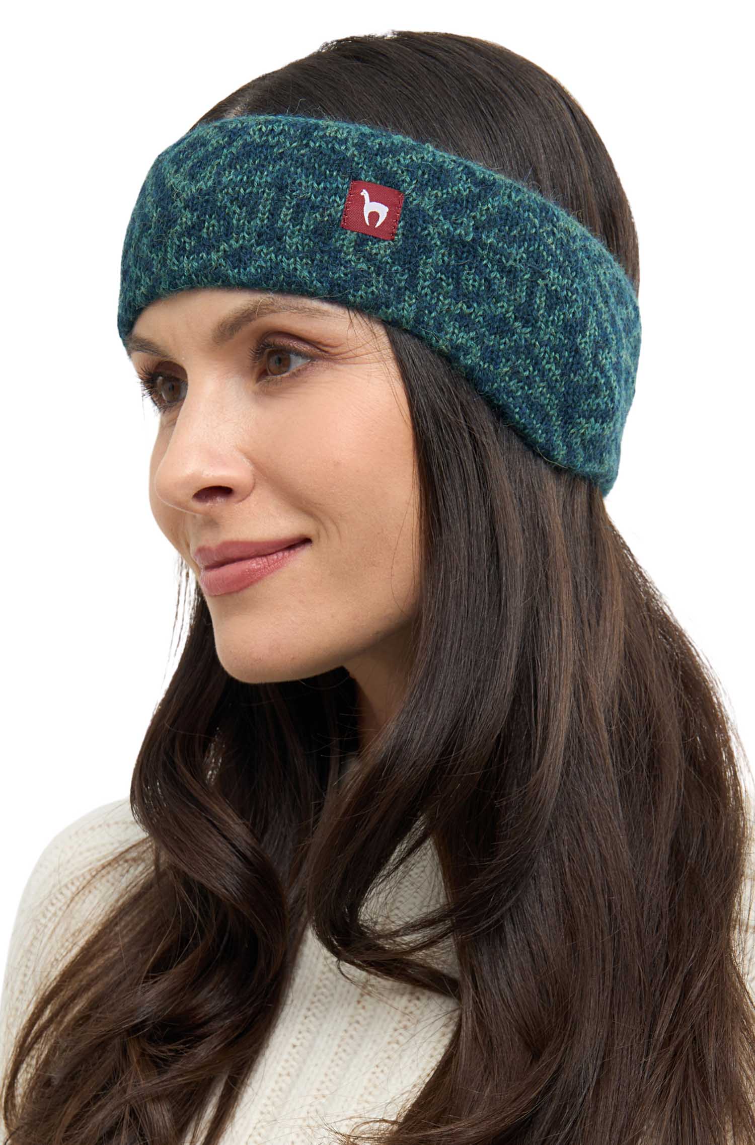 Alpaka Stirnband CHIMU aus 100% Baby Alpaka-türkis