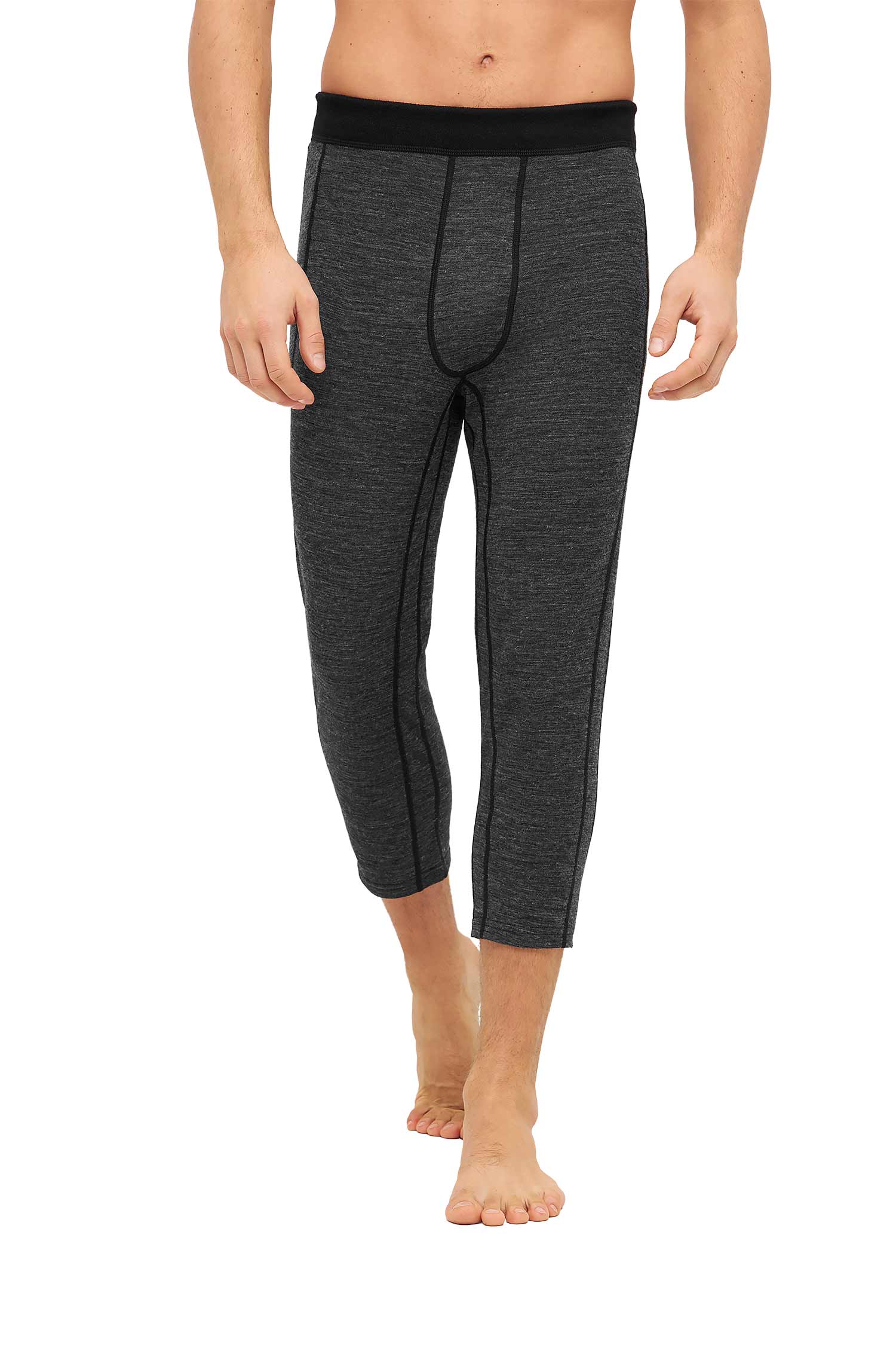 ANDEN ACTIVE Herren 3/4 Thermo Hose mit Premium Baby Alpaka-anthrazit