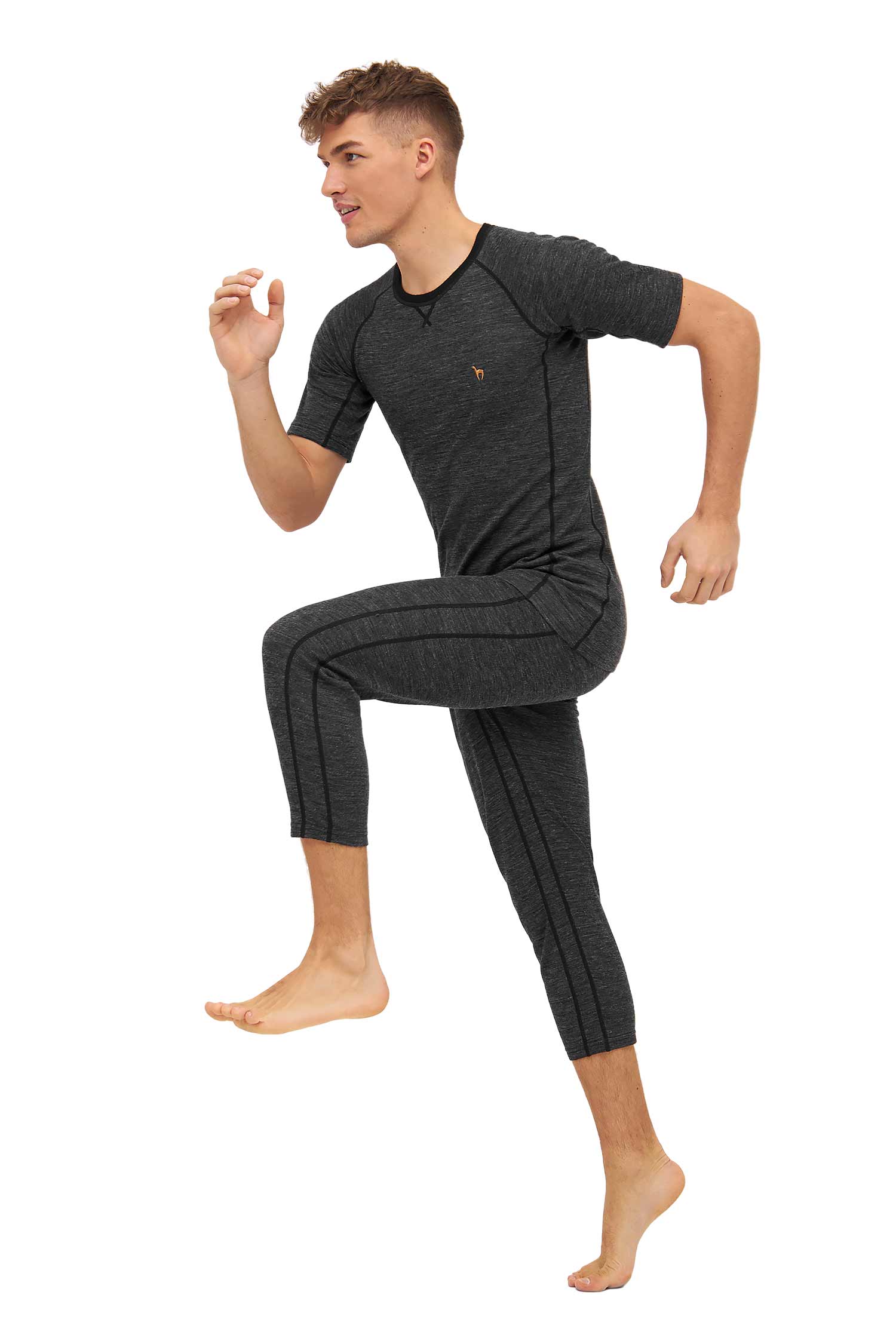 ANDEN ACTIVE Herren 3/4 Thermo Hose mit Premium Baby Alpaka-anthrazit