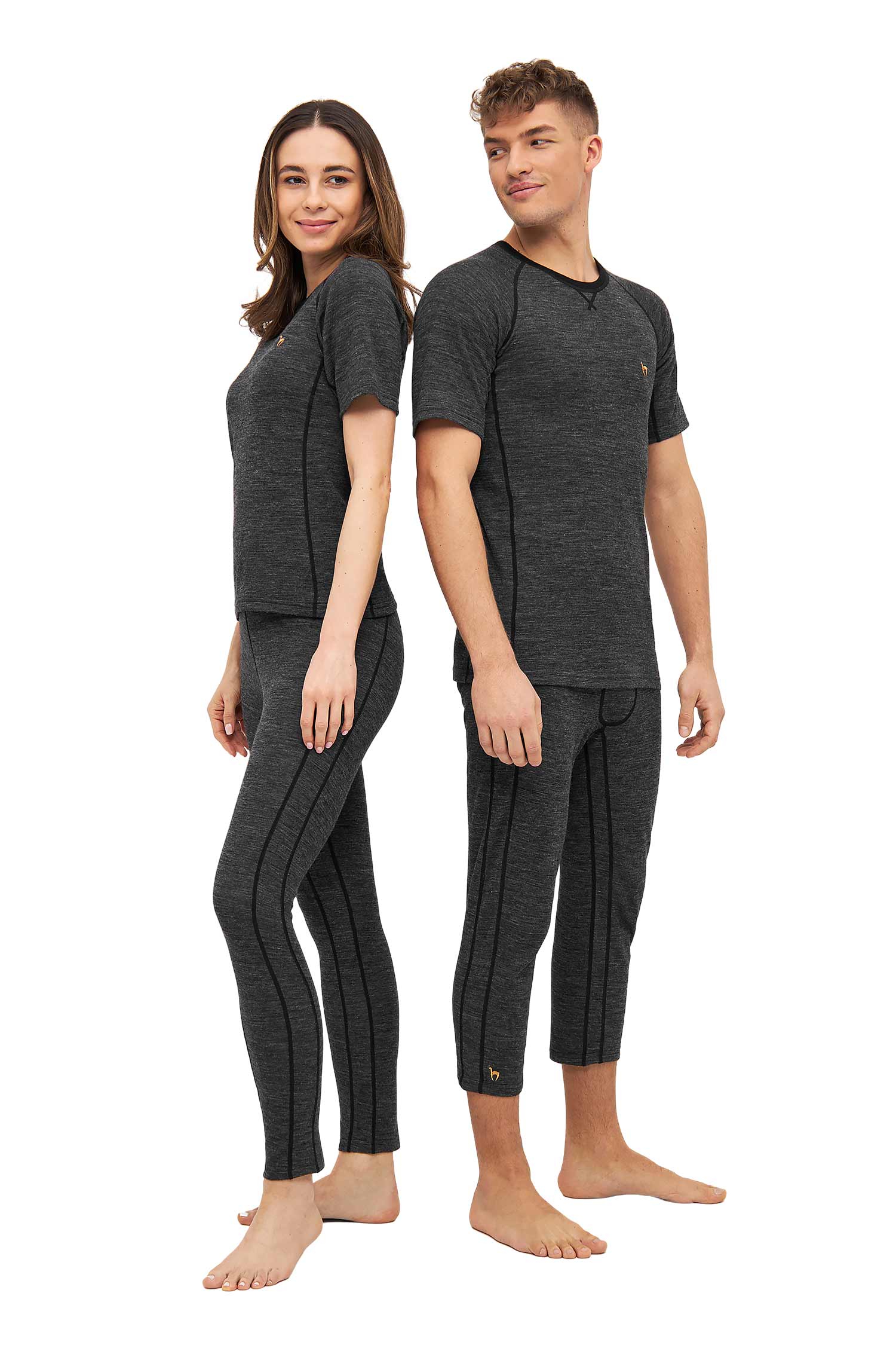 ANDEN ACTIVE Herren 3/4 Thermo Hose mit Premium Baby Alpaka-anthrazit