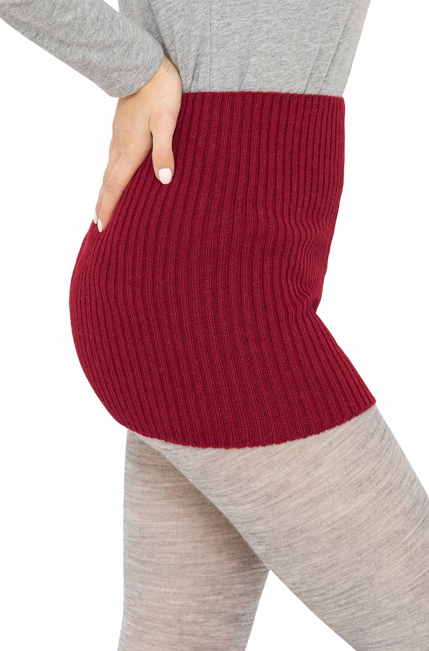 Nierenwärmer RIPP aus 100% Baby Alpaka-weinrot